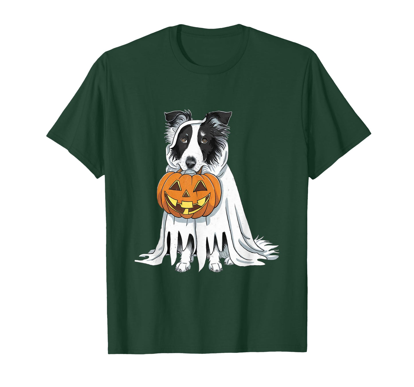 Border Collie Ghost Dog Halloween T-Shirt