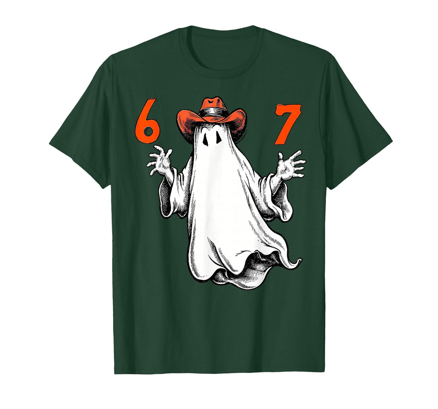 Haunted by 6 7 Funny Ghost Thanksgiving Fall Autumn Design T-Shirt