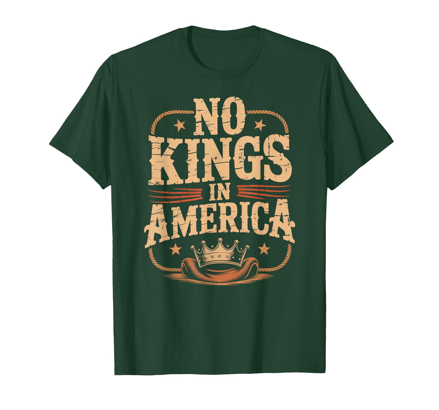 No Kings in America Cowboy Style Apparel for Patriotic T-Shirt
