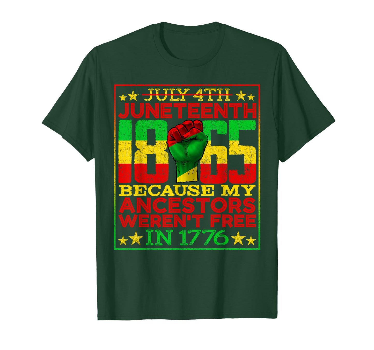 Juneteenth 1865 July 4th Because My Ancestors Weren't Free T-Shirt