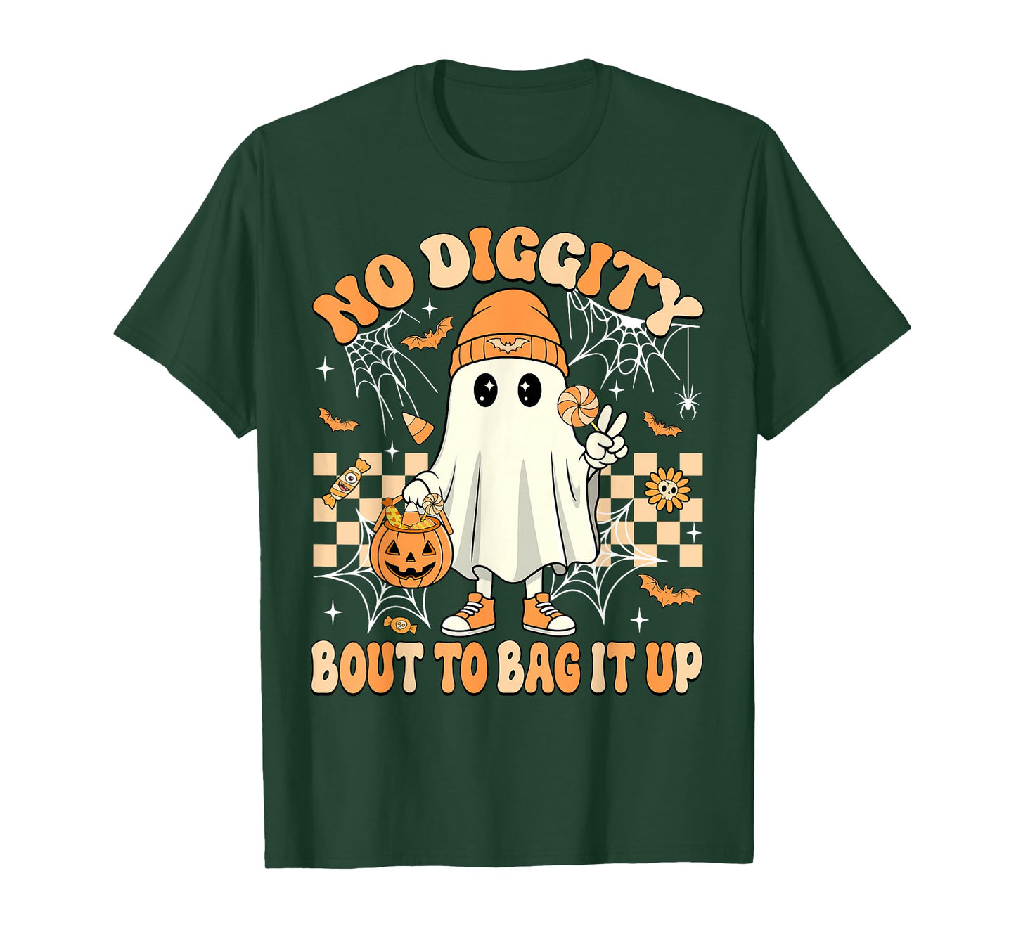 Halloween Ghost No Diggity Bout to Bag It Up Toddler Kids T-Shirt