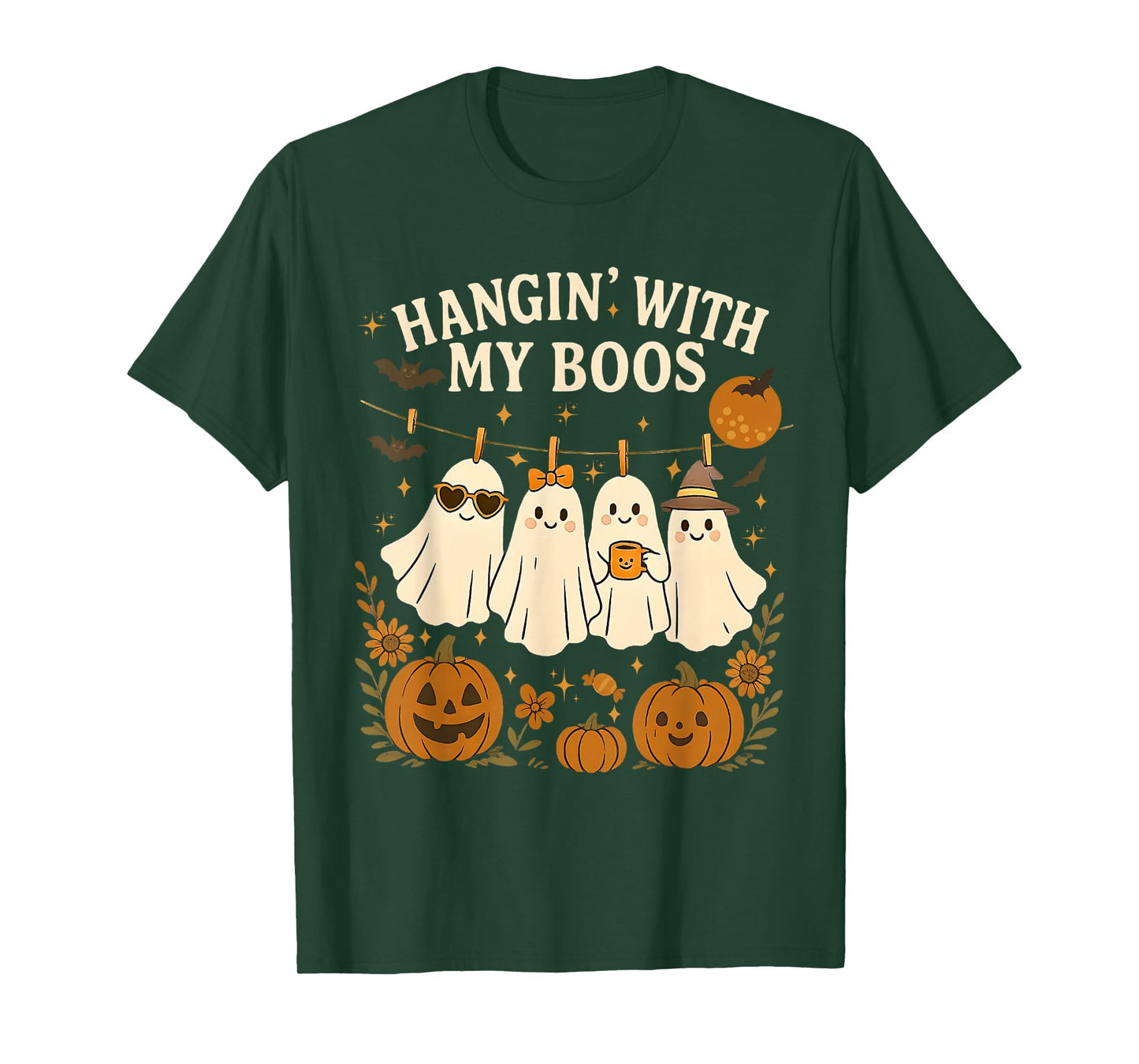 Hanging With My Boos Funny Cute Ghost Halloween T-Shirt