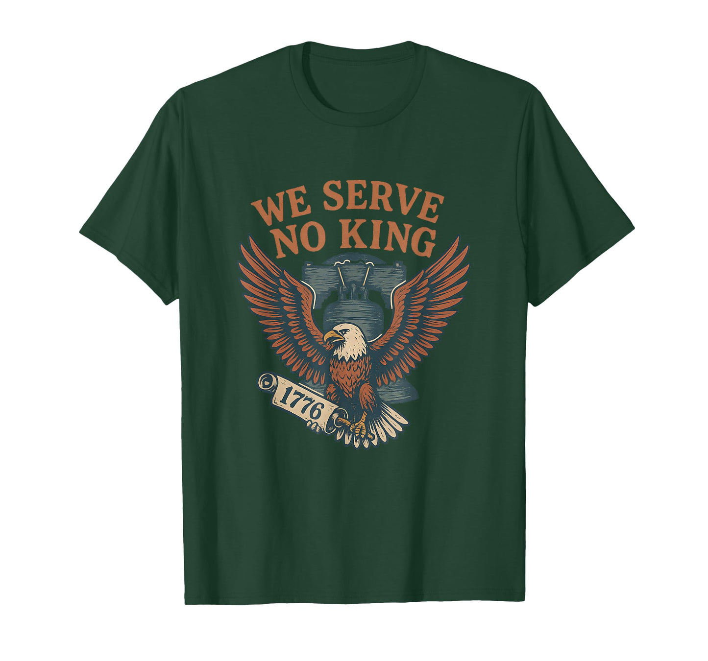 We Serve No King – Liberty Eagle 1776 Design T-Shirt