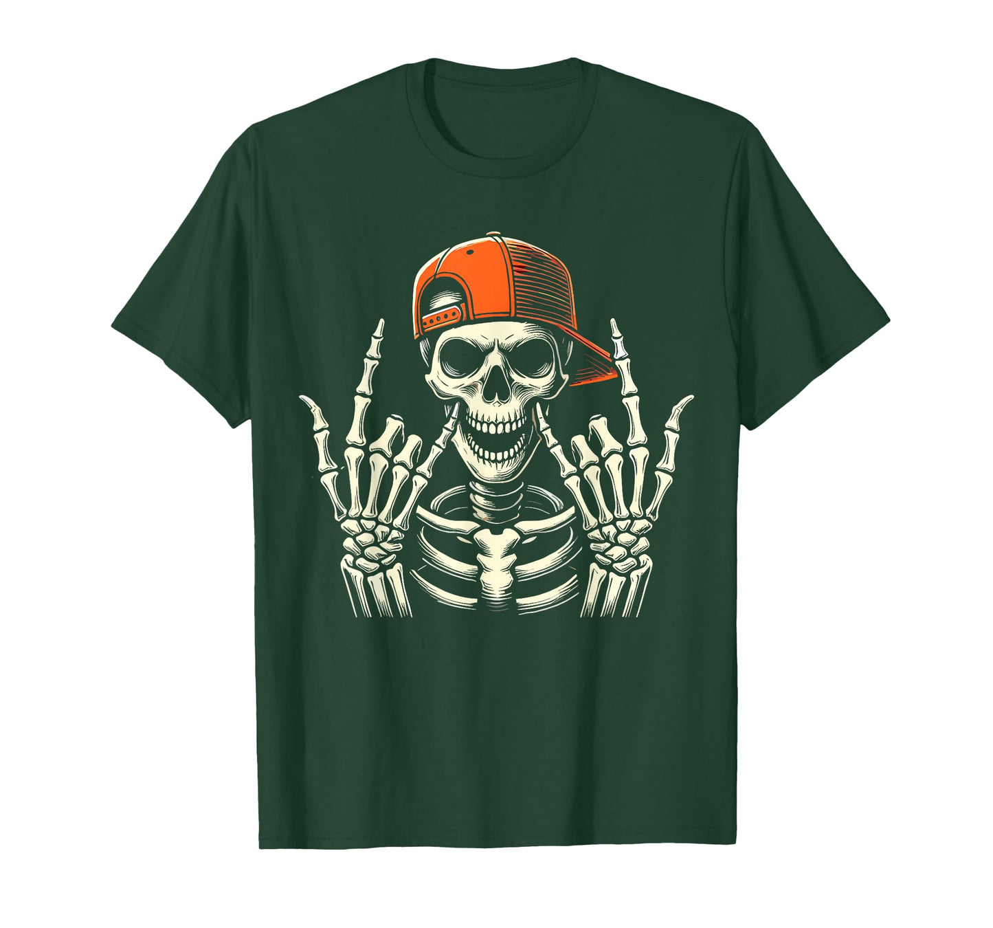 Rocker Skeleton Skater Cool Halloween T-Shirt