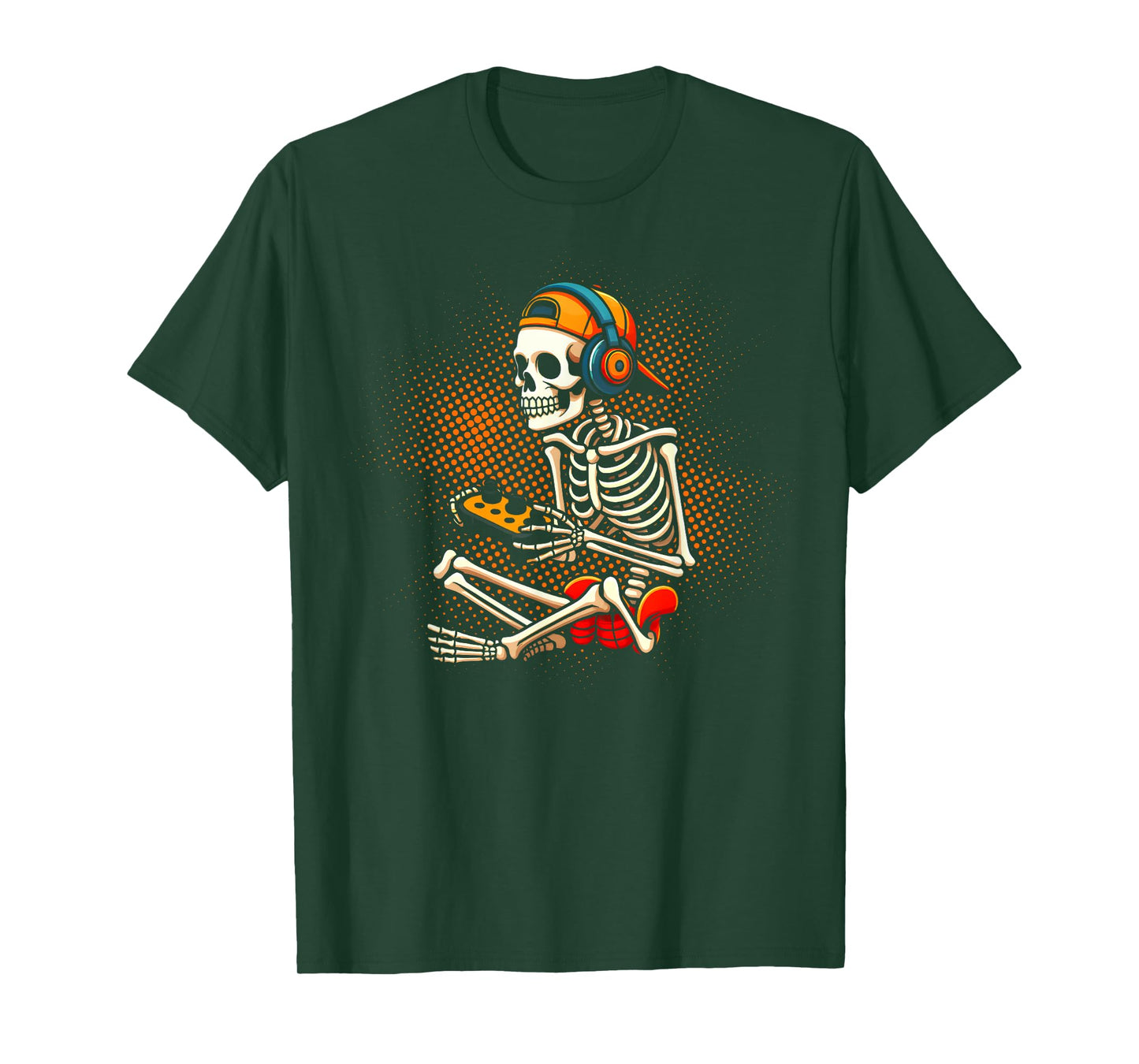 Funny Gaming Hallowen Skeleton Gamer Video Kids Boys T-Shirt