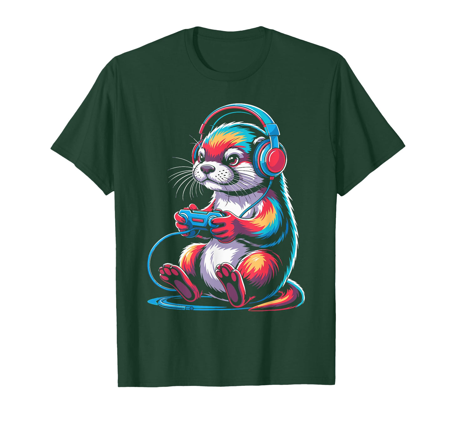 Gaming Otter Headphones Controller Animal Gamer Gaming T-Shirt