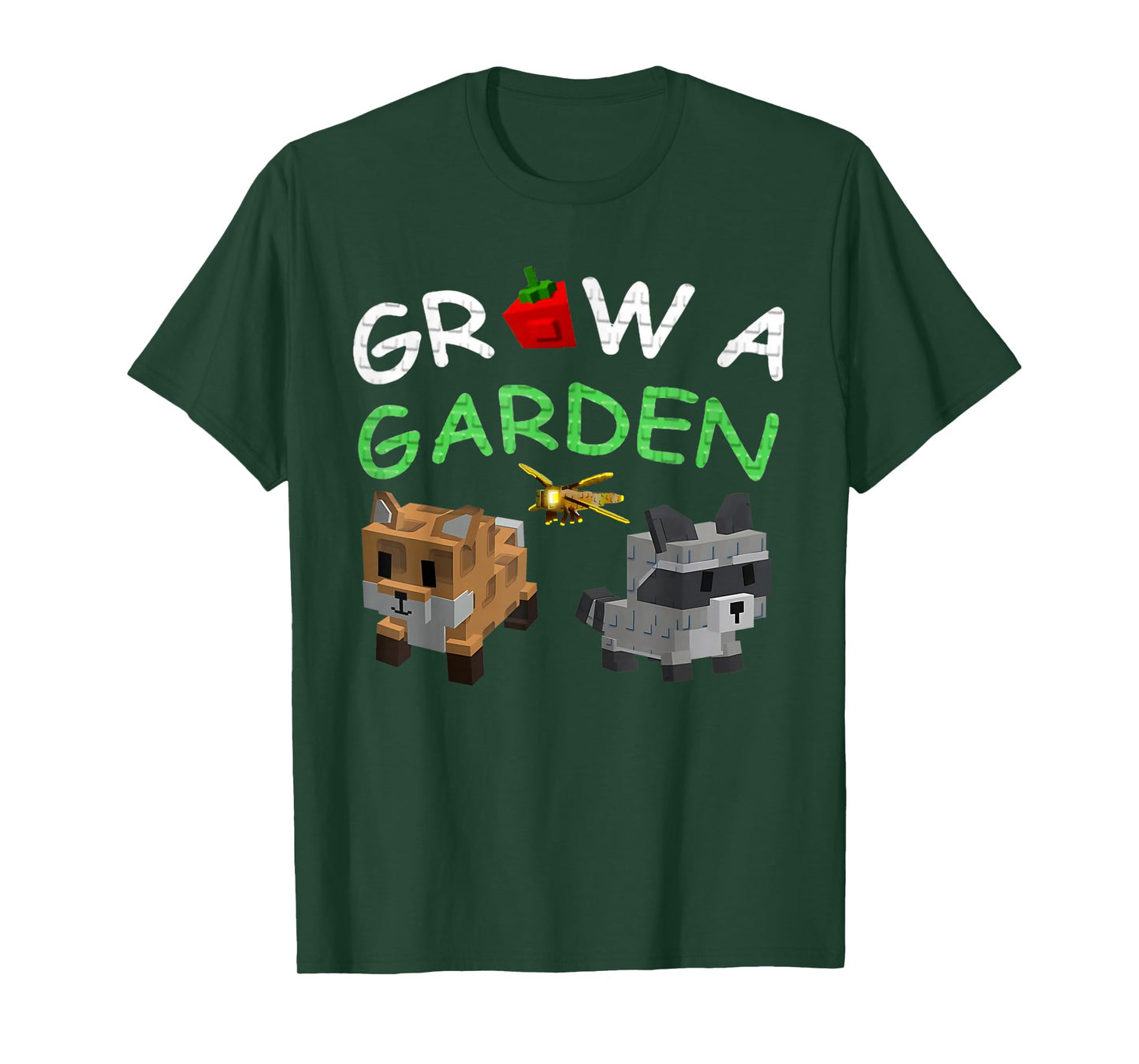 Grow A Garden Pet Raccoon & Red Fox Gamer Design T-Shirt