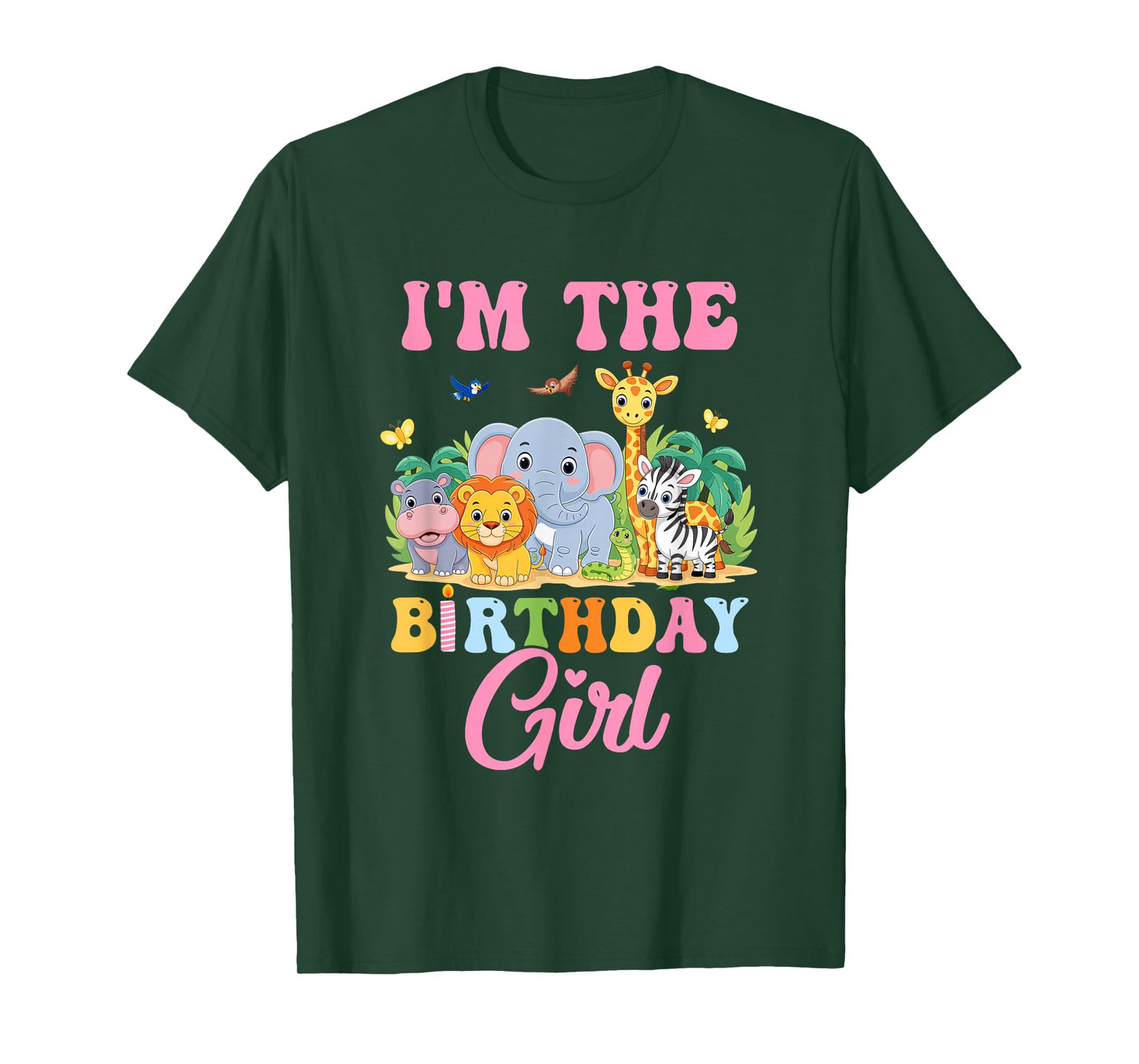 I'm The Birthday Girl Kids Safari Jungle Animal T-Shirt