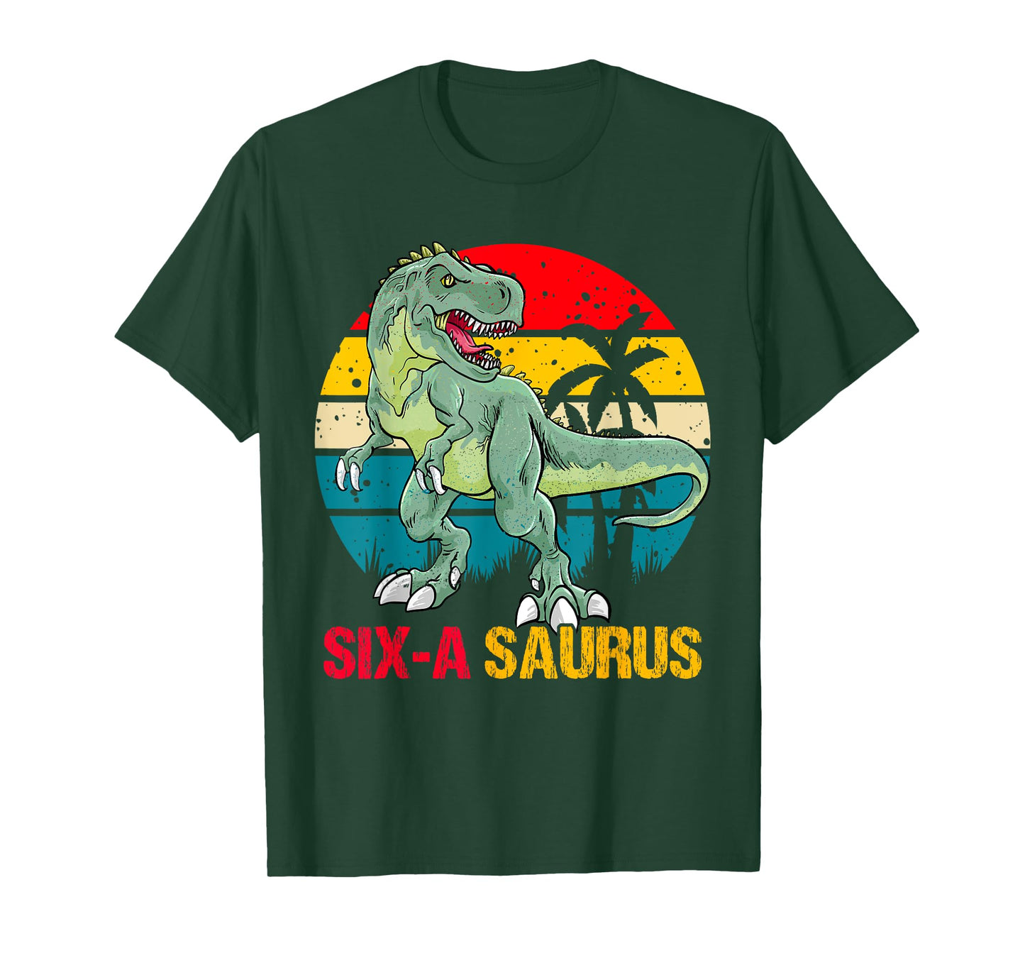 6 Year Old Dinosaur Birthday 6th T Rex Dino Six Saurus T-Shirt
