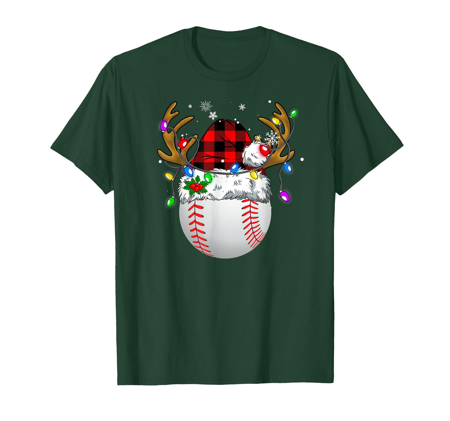 Baseball Santa Sports Men Boys Christmas Baseball Player T-Shirt