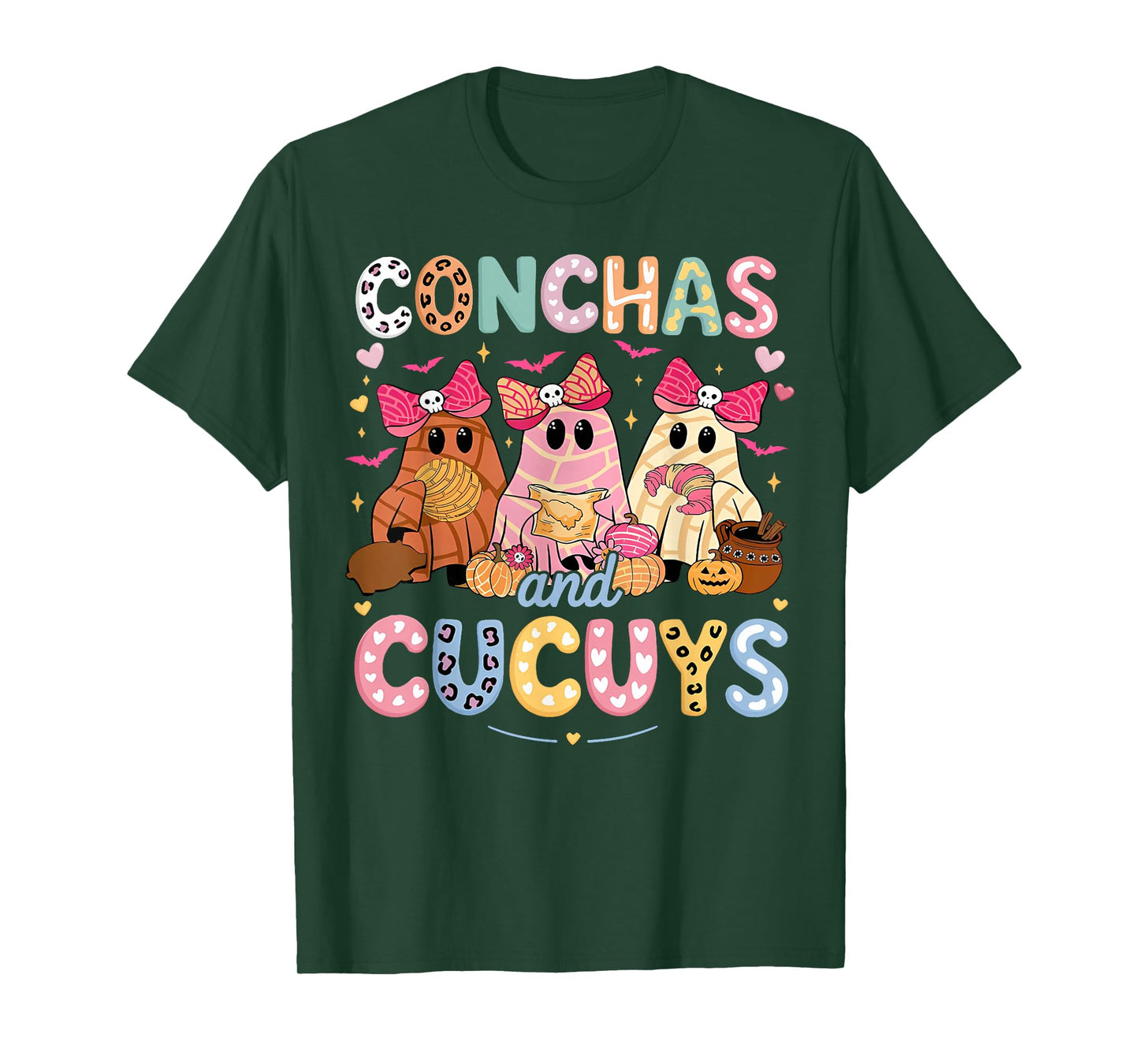 Conchas and Cucuys Ghost Funny Mexican Halloween Costume T-Shirt