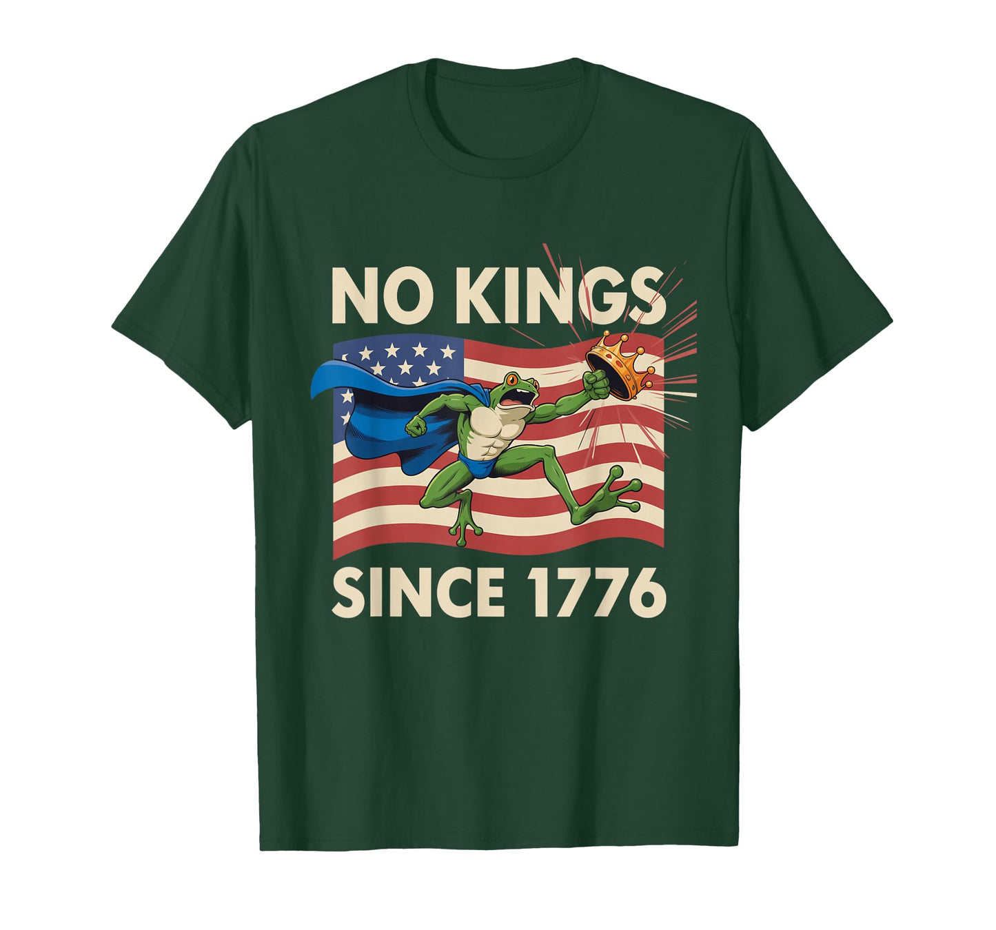 No Kings Since 1776 Portland Frog Protest USA Anti-Monarchy T-Shirt