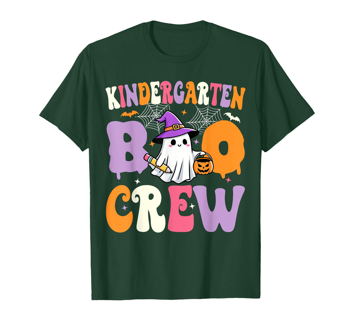 Kindergarten Boo Crew Spooky Kindergarten Halloween Teacher T-Shirt