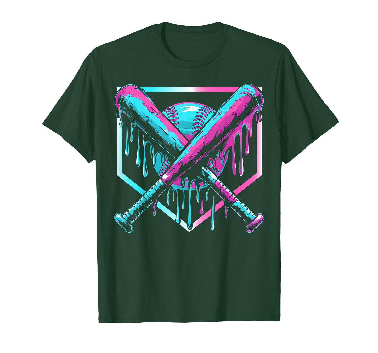 Baseball Drip For Boys Ice Cream Drip Youth Boys Baseball T-Shirt
