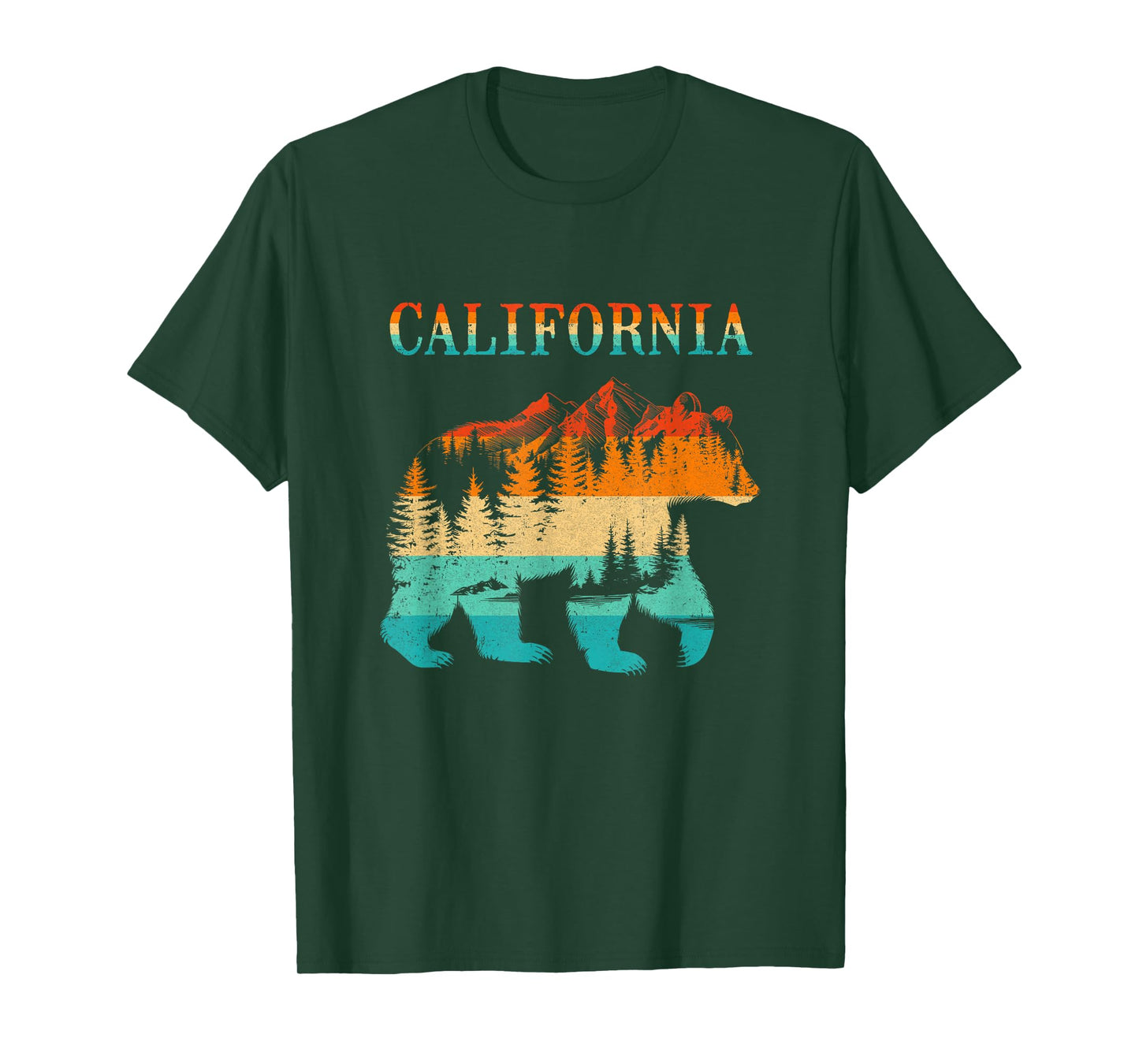 California Bear Vintage Retro Nature Hiking Souvenir T-Shirt