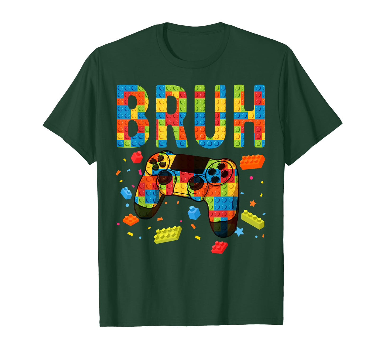 Building Blocks Bruh Gamer Brick Builder Boy T-Shirt