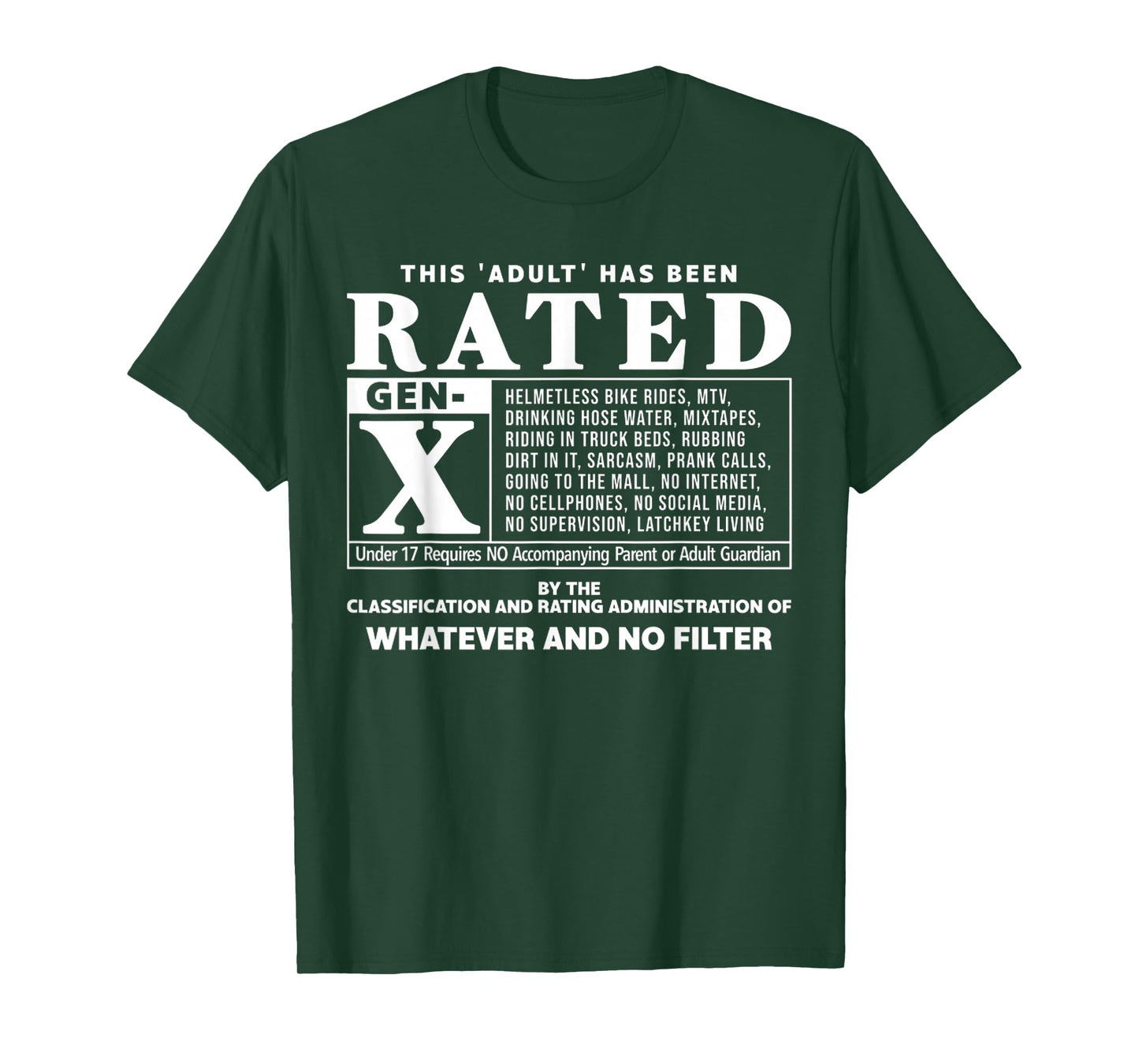 Funny Rated Gen X Generation X 80s Kid Humor T-Shirt