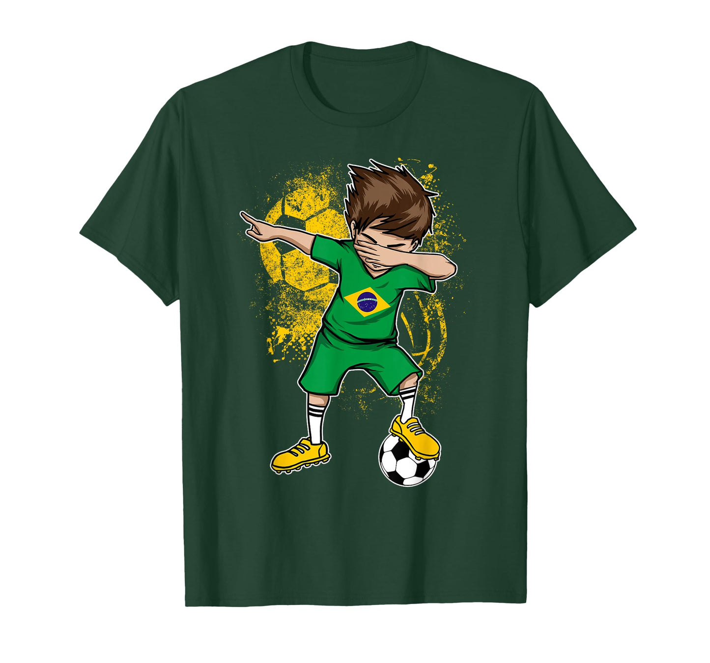 Dabbing Boy Brazil Soccer Shirt Jersey Brasil Football Tee T-Shirt