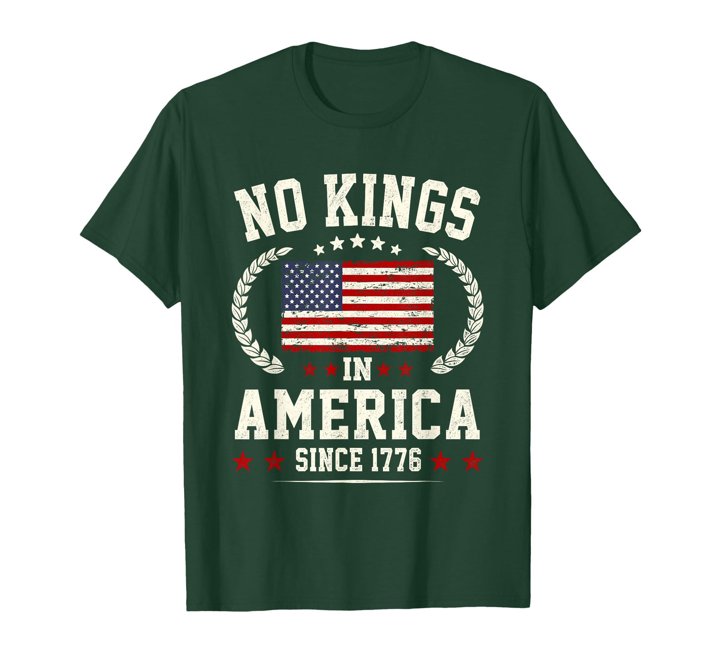 No Kings in America America Flag Vintage No Kings Vintage T-Shirt