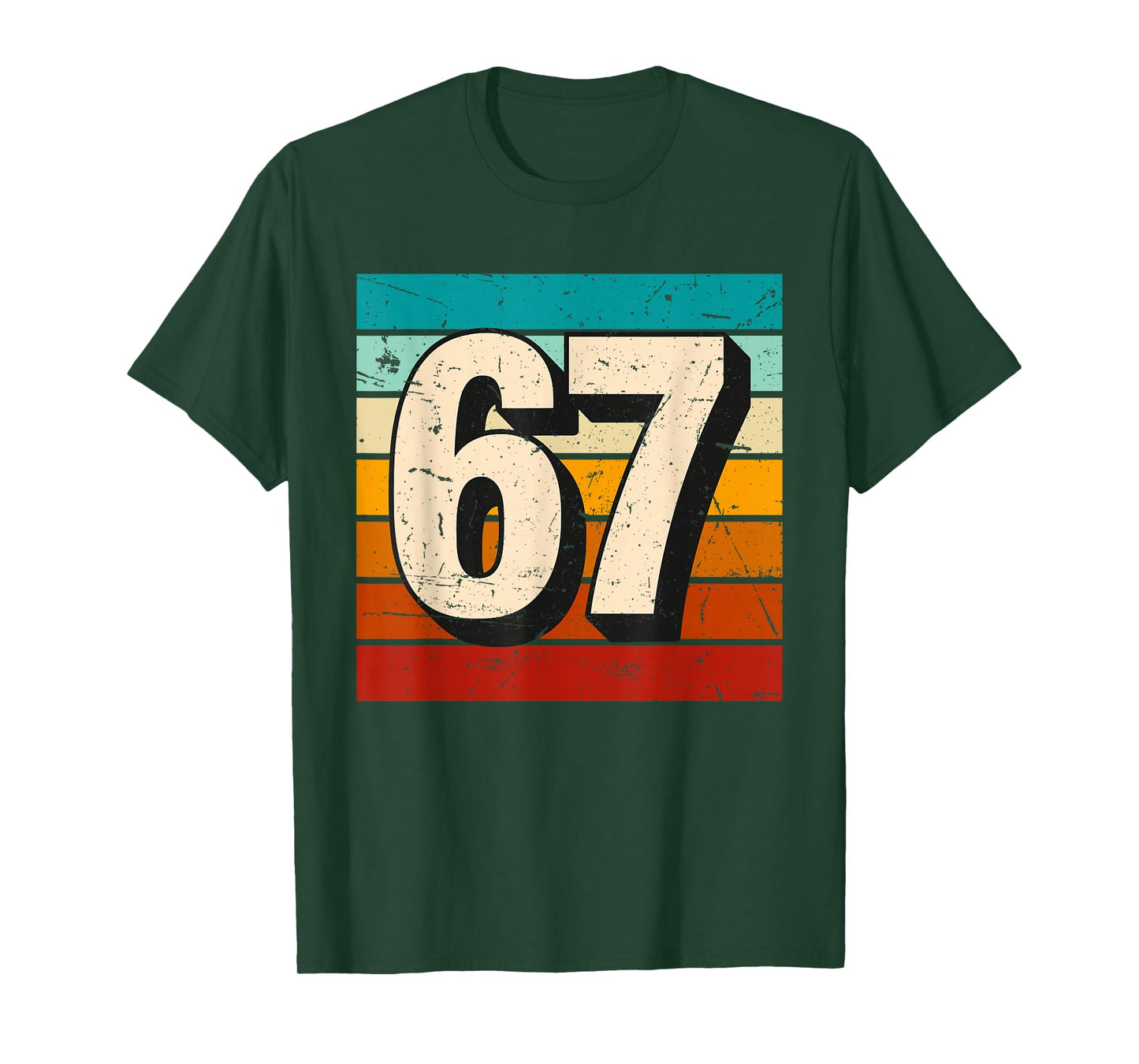 Vintage 67 Meme Retro Six Seven Number Funny 6 7 Meme T-Shirt