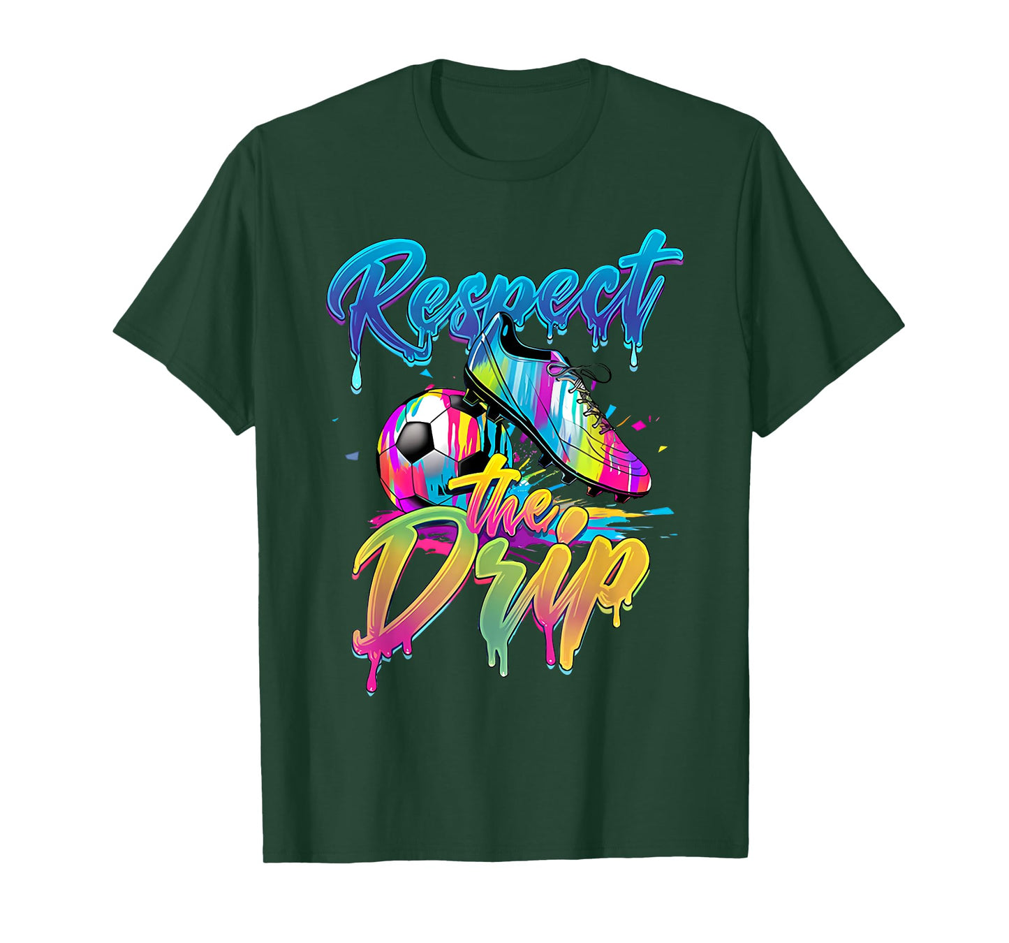 Soccer Drip Boys Ice Cream Drip Youth Respect The Drip T-Shirt