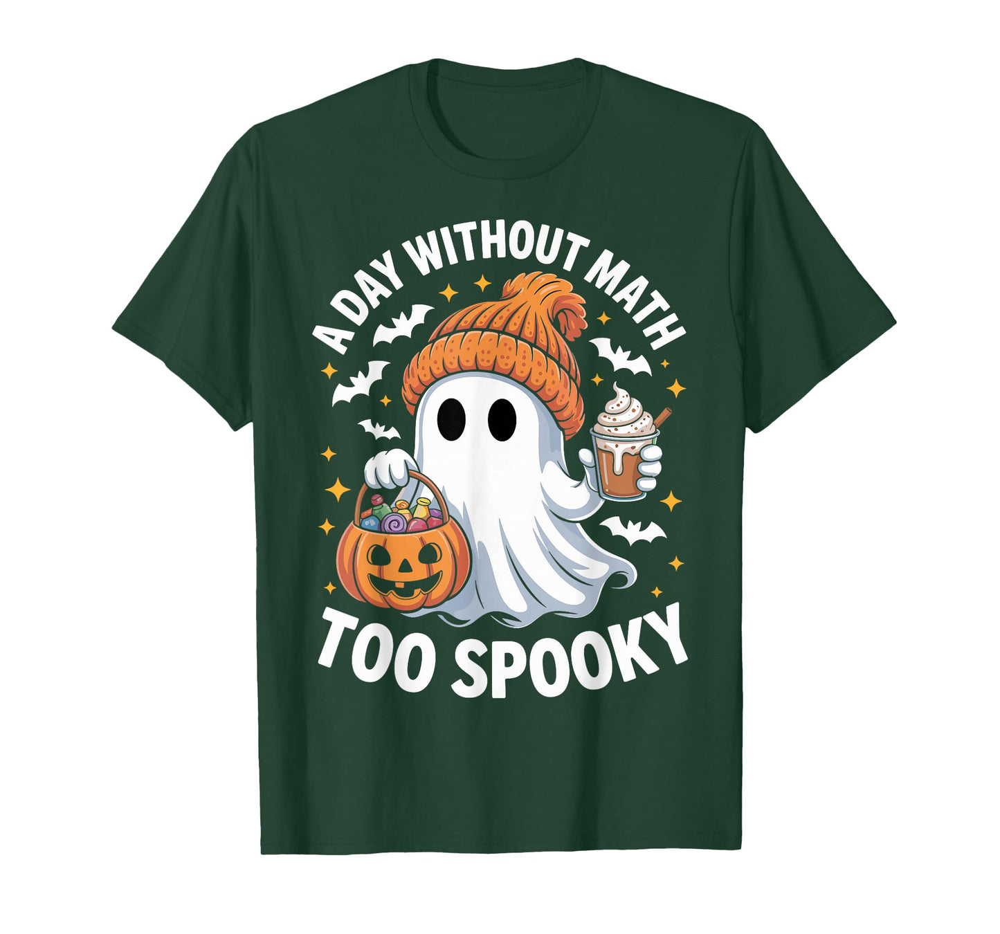 A Day Without Math Too Spooky Ghost Math Lover Halloween T-Shirt