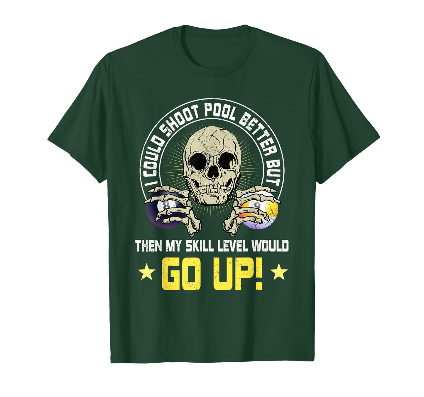 Billiards Skull Pool Snooker Billiard Ball Table Nine-ball T-Shirt