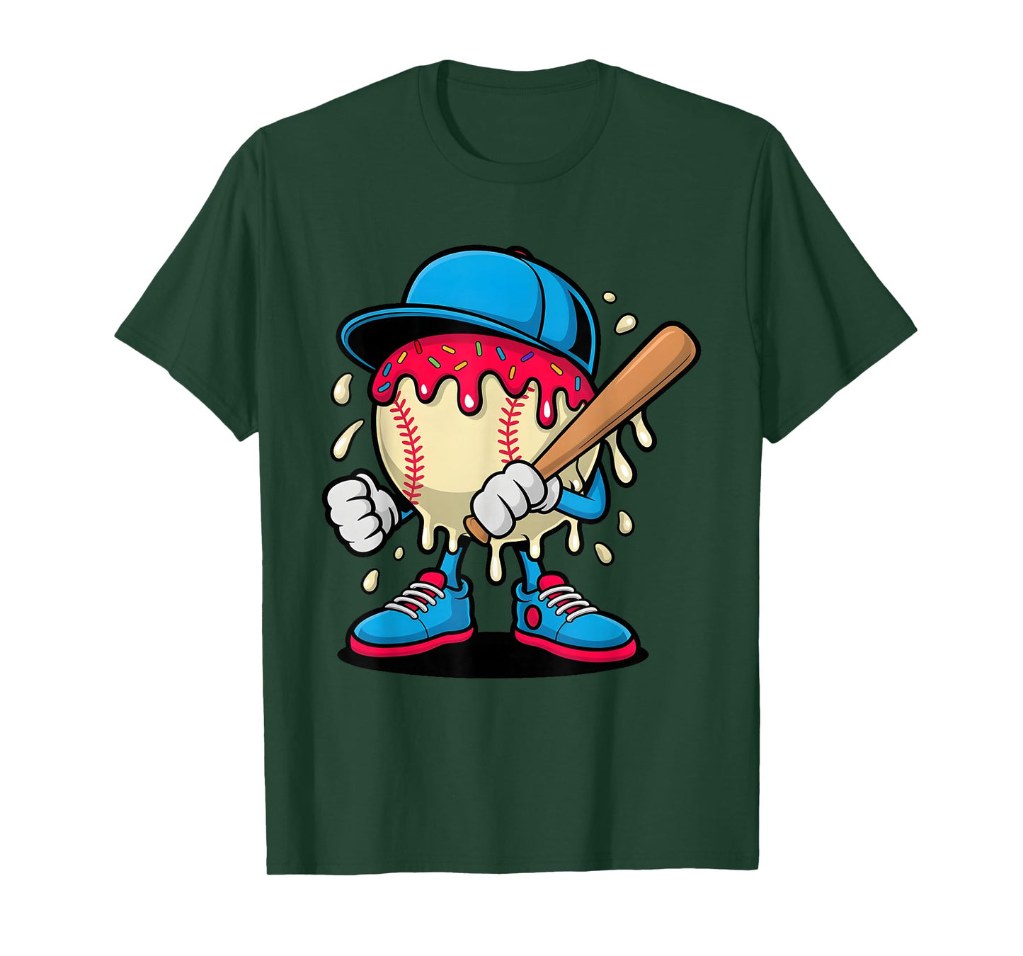 Baseball Drippy Ice Cream – Cool Funny Sport Tee T-Shirt