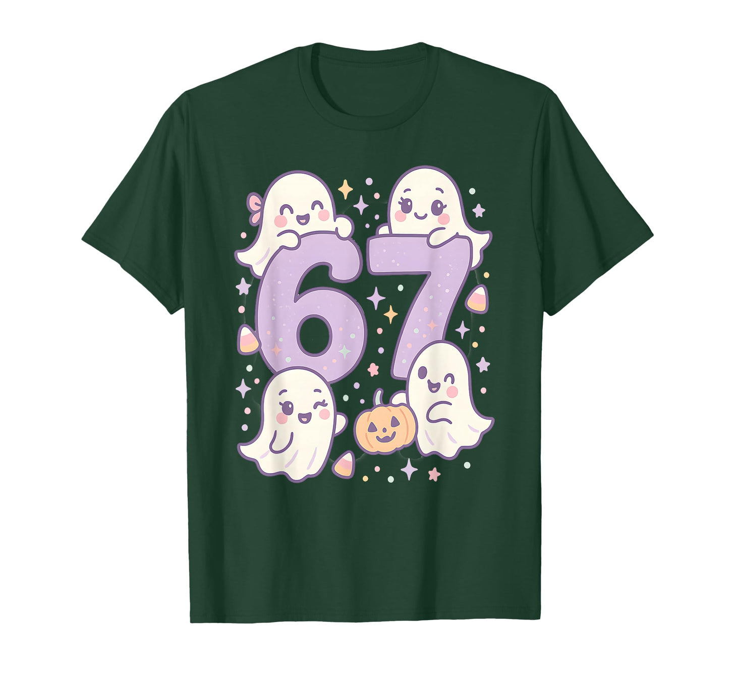 67 Halloween Girls Ghost Six Seven 6 7 Brainrot Meme Kids T-Shirt