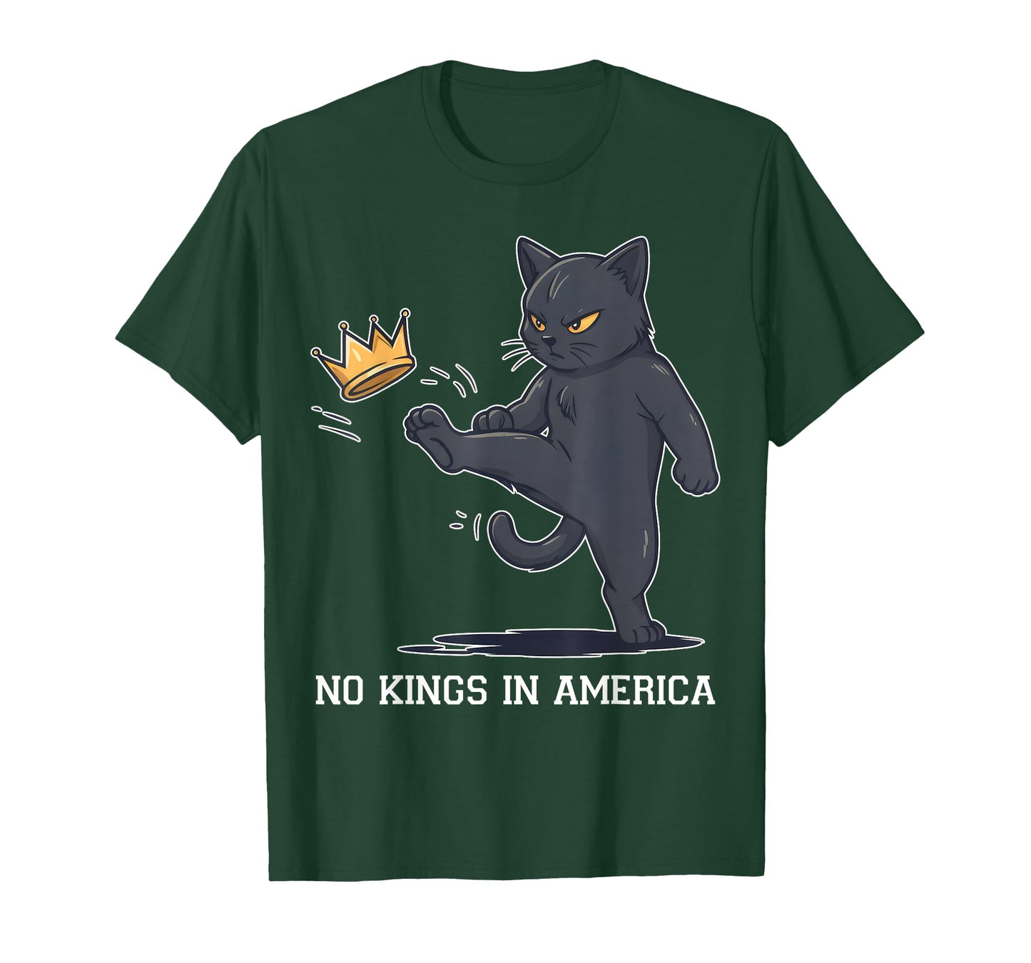 No Kings in America Political Funny Cat Protest T-Shirt