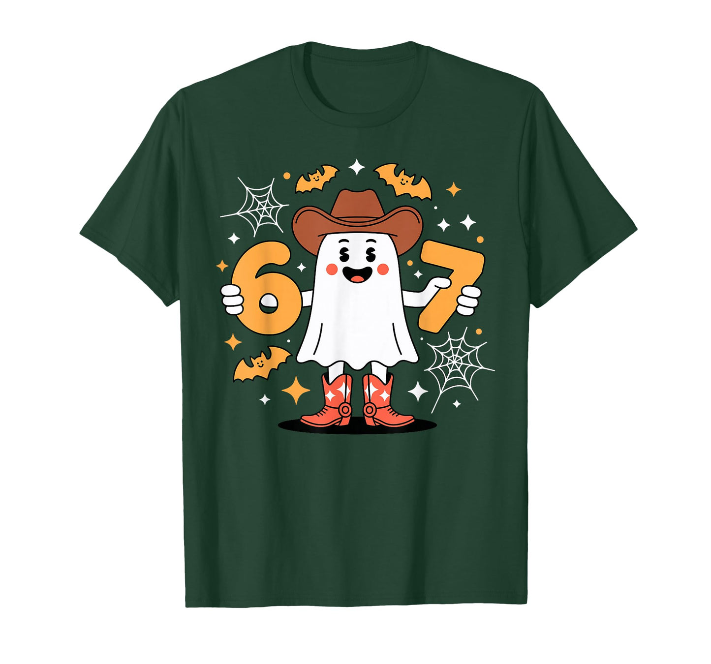 6 7 Halloween Ghost 67 Meme Gen Alpha Six Seven T-Shirt