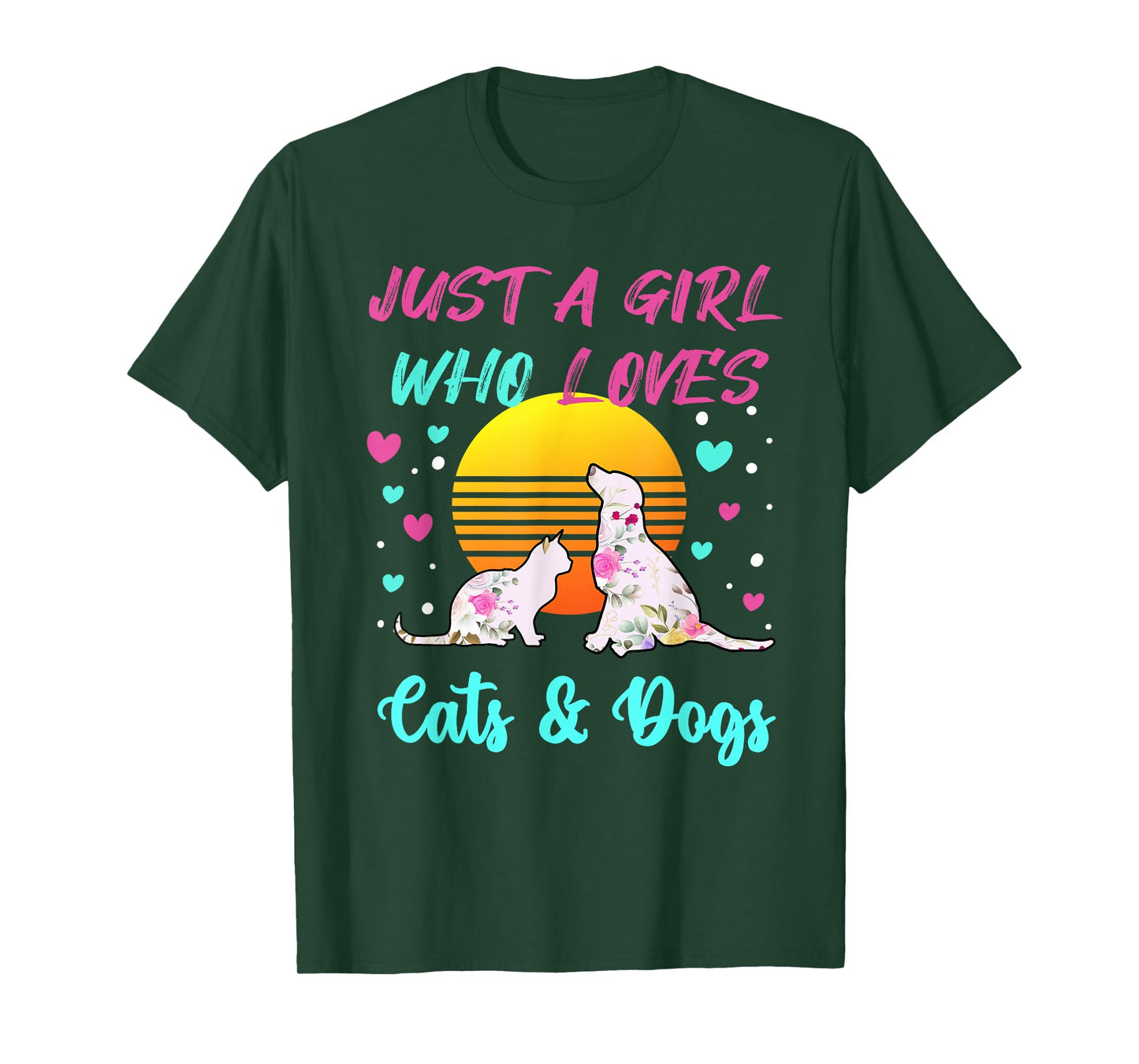Just a Girl who Loves Cats and Dogs T-Shirt for Women T-Shirt