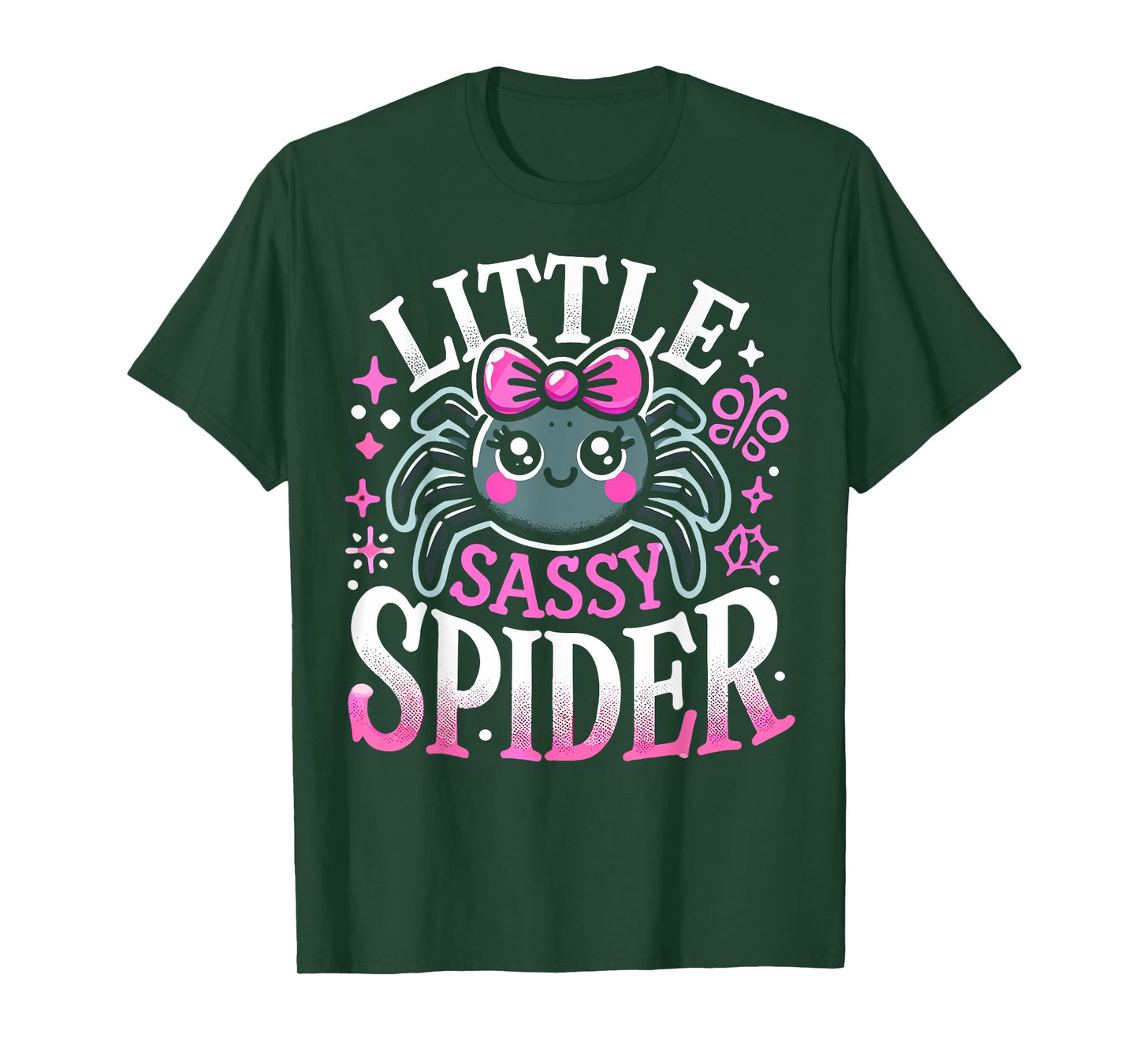 Kids Little Sassy Spider Girls Cute Spider Halloween Decor T-Shirt