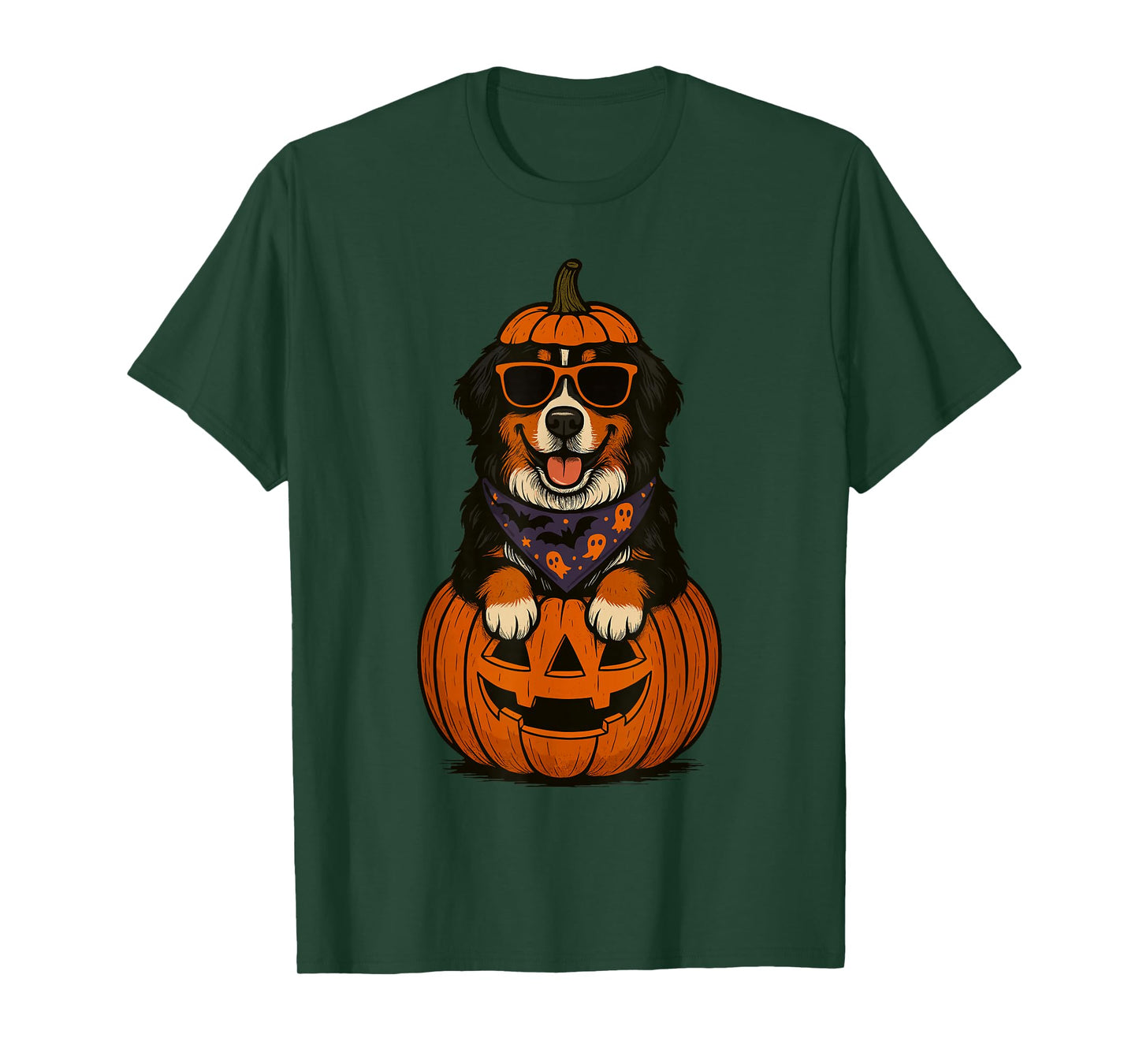 Spooky Bernese Mountain Dog Pumpkin Halloween Berner Lover T-Shirt