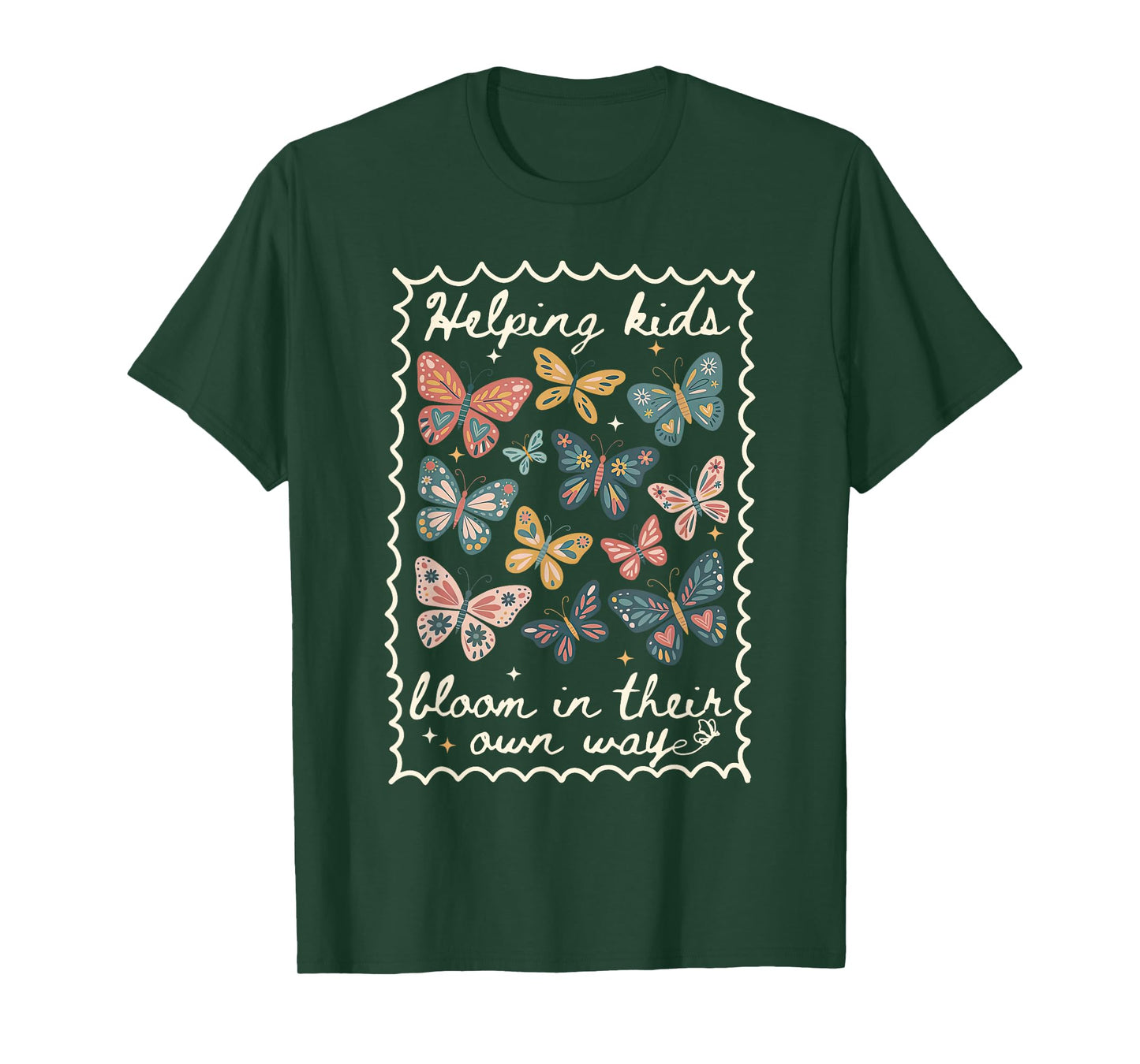 Helping Kids Bloom in Their Own Way Stamp Butterfly SPED T-Shirt