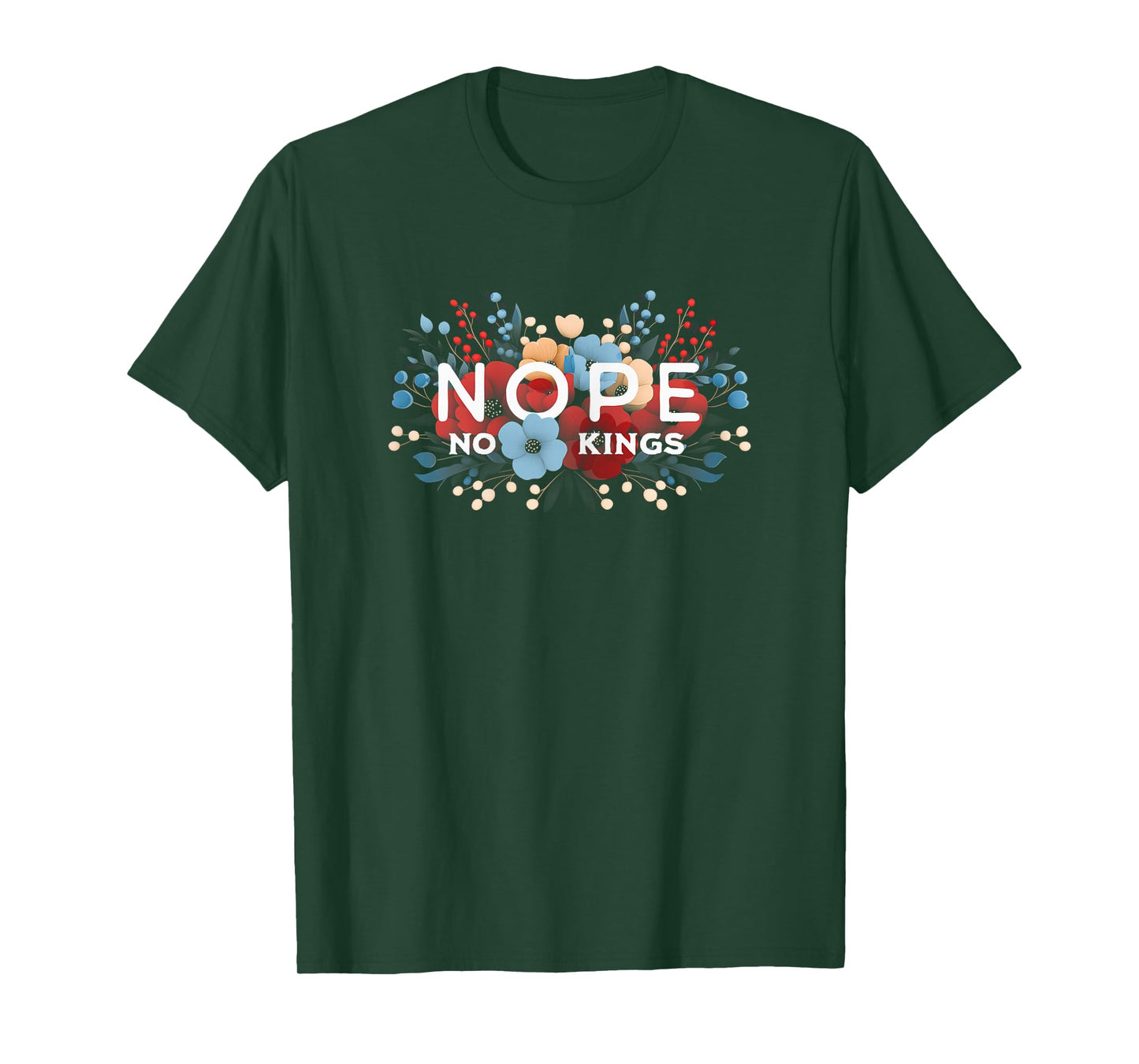 No Kings Nope Protest Feminine Floral for Women T-Shirt
