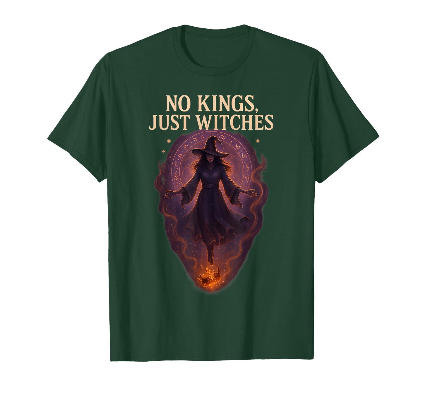 No Kings Just Witches Funny Witchcore Halloween Empowerment T-Shirt