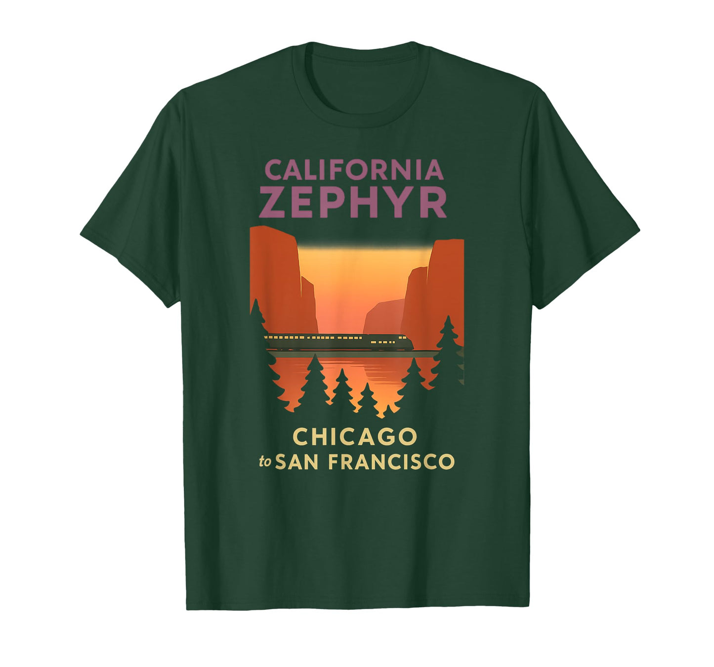 California Zephyr (Chicago to San Francisco) CA Cali State T-Shirt