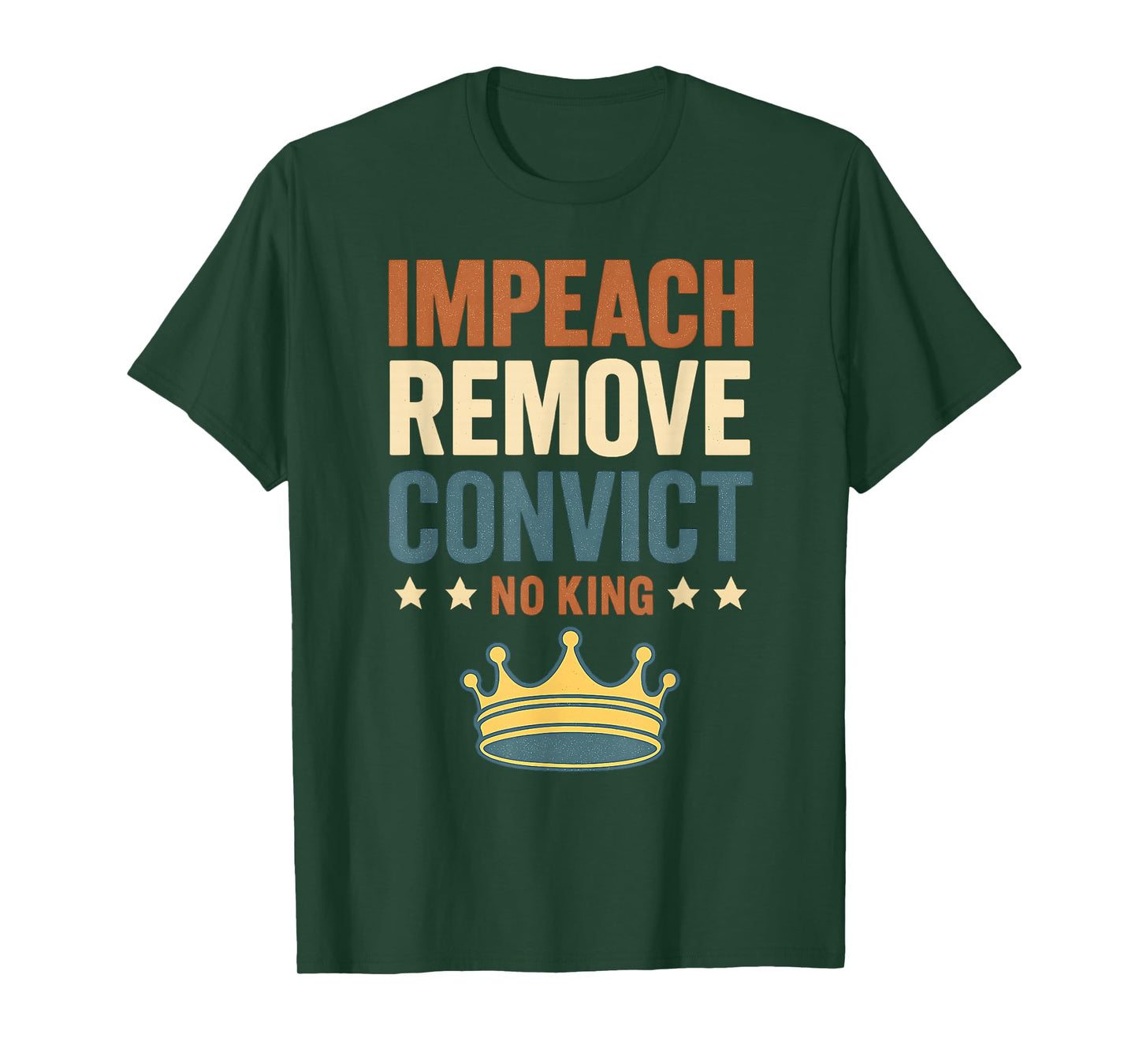 Impeach Remove Convict No Kings Since 1776 Protest Vintage T-Shirt