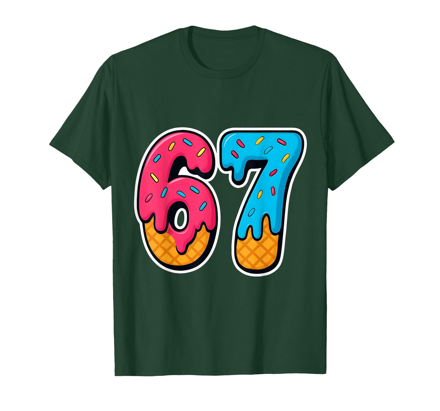 67 Ice Cream Drip Funny Six Seven Gen Alpha Meme Slang T-Shirt