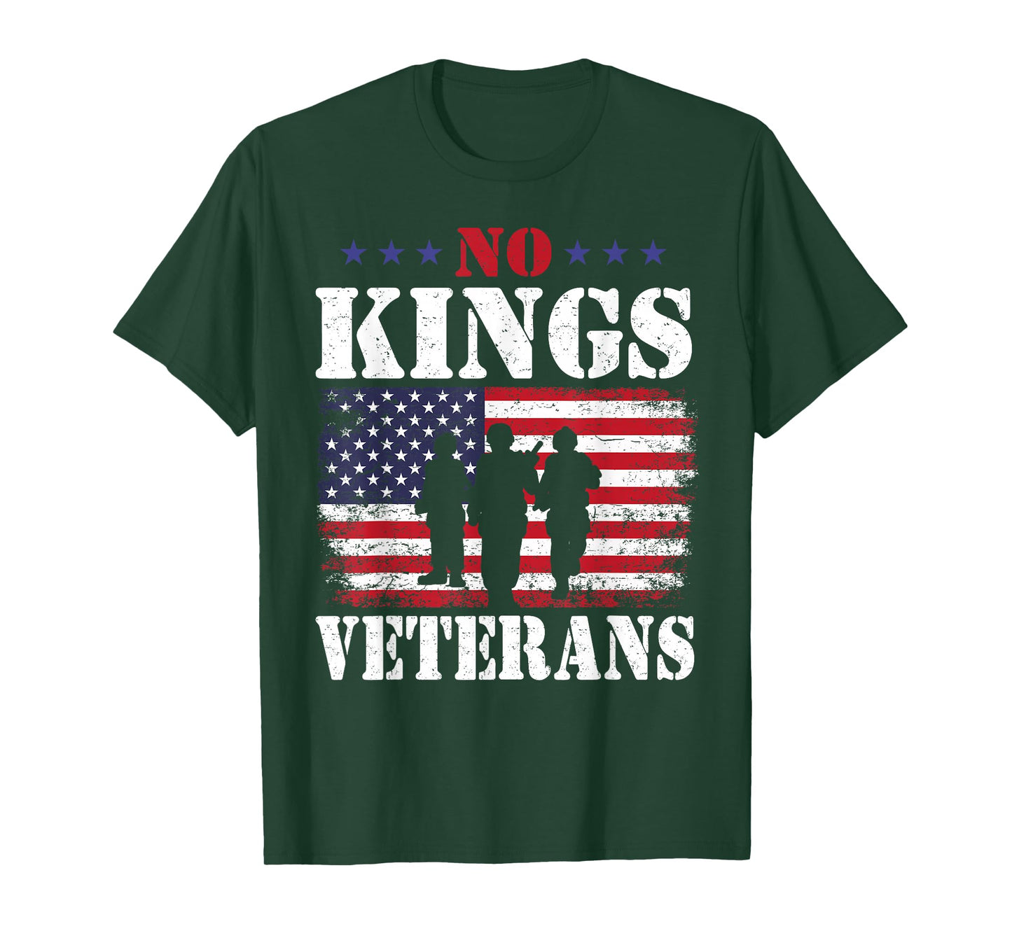 Veterans Protest No Kings Vintage American Flag Patriotic T-Shirt