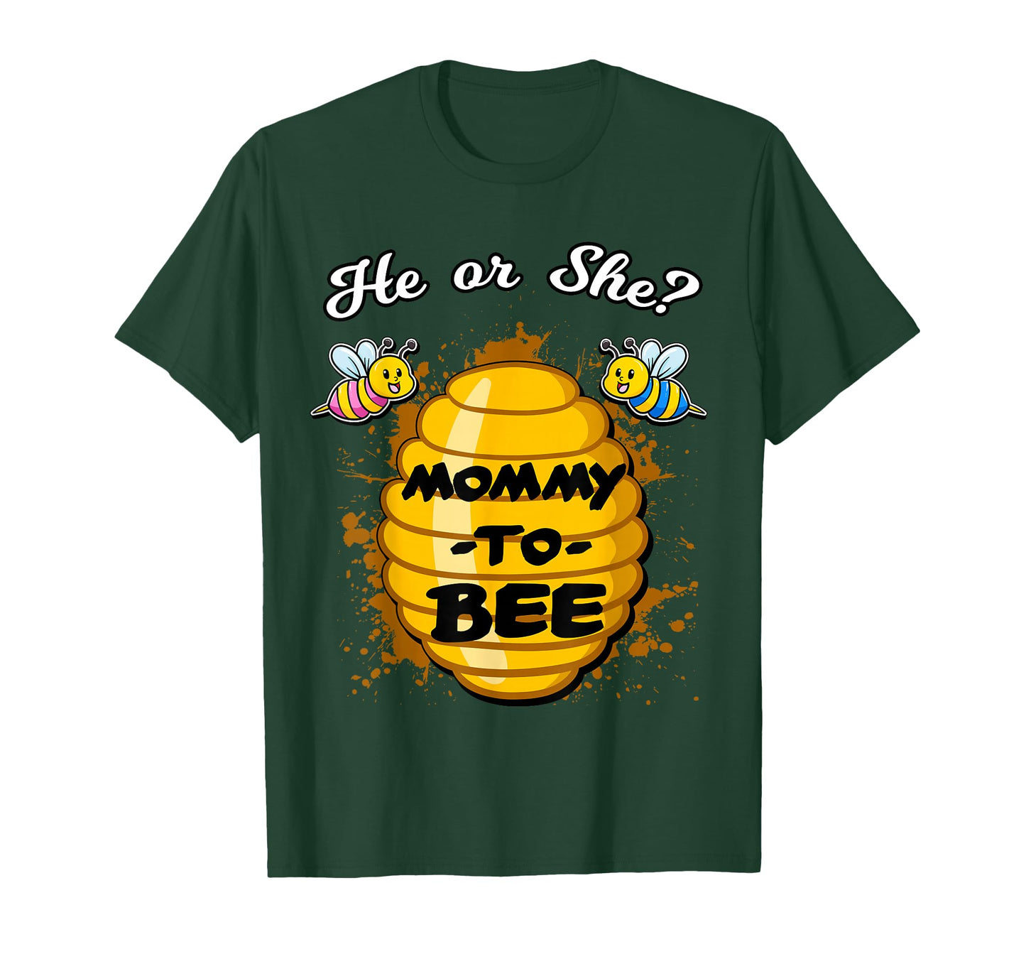 He Or She Mommy To Bee Gender Announcement Baby Shower Party T-Shirt