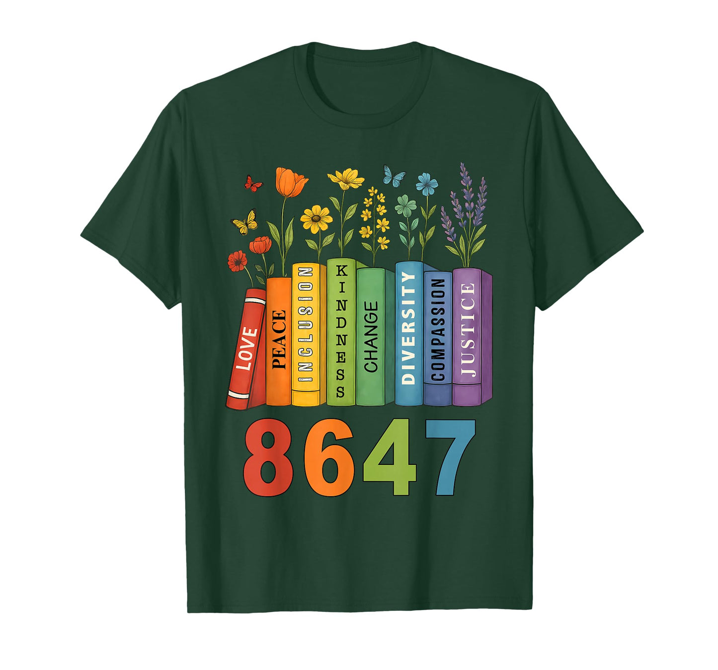Equal Rights Book Flower RESIST 86 47 Feminist Women Rights T-Shirt