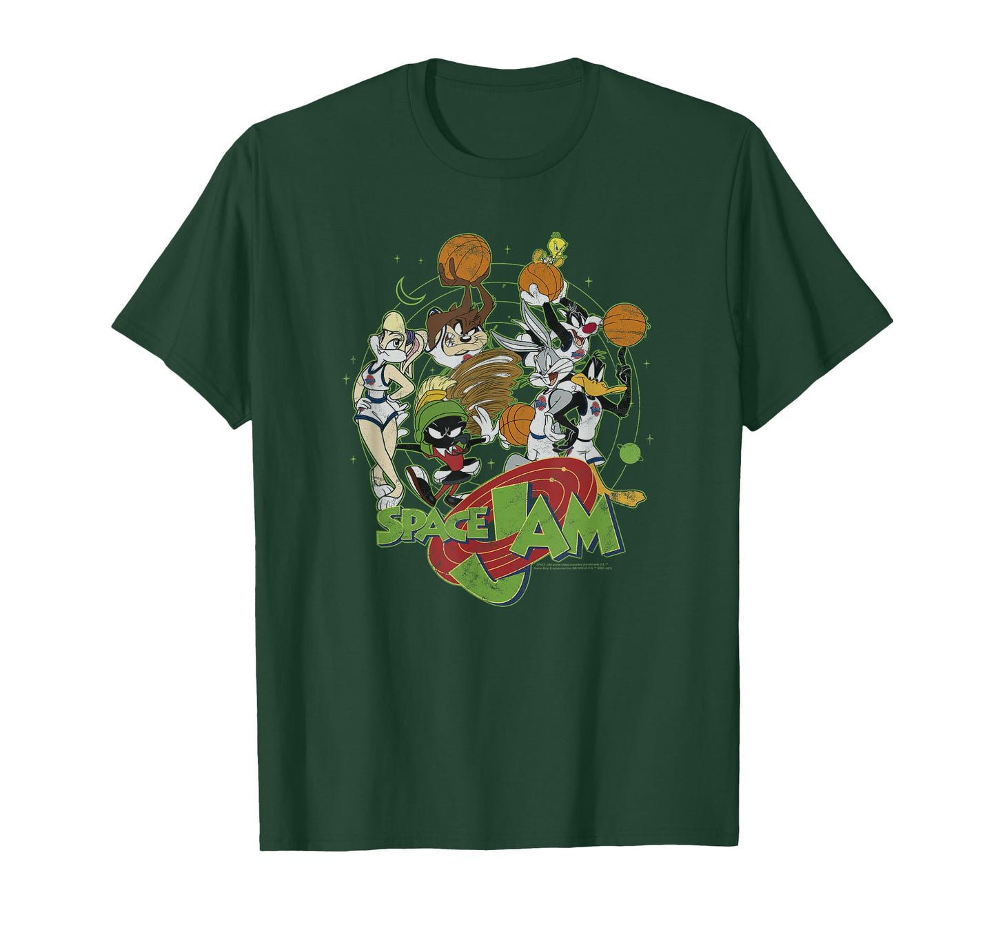 Space Jam Classic Basketball Team Vintage Logo T-Shirt