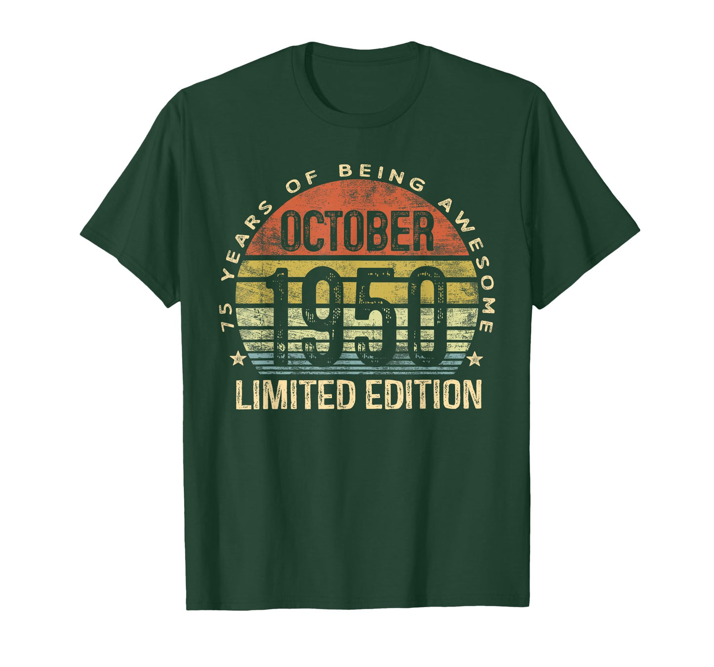 October 1950 Limited Edition 75-Year-Old 75th Birthday T-Shirt