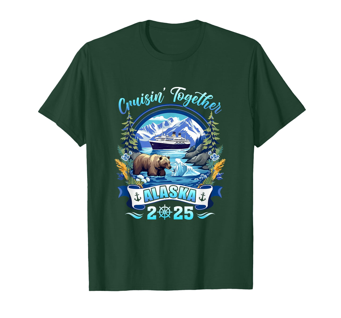 Cruisin Together Matching Family Friends Alaska Cruise 2025 T-Shirt