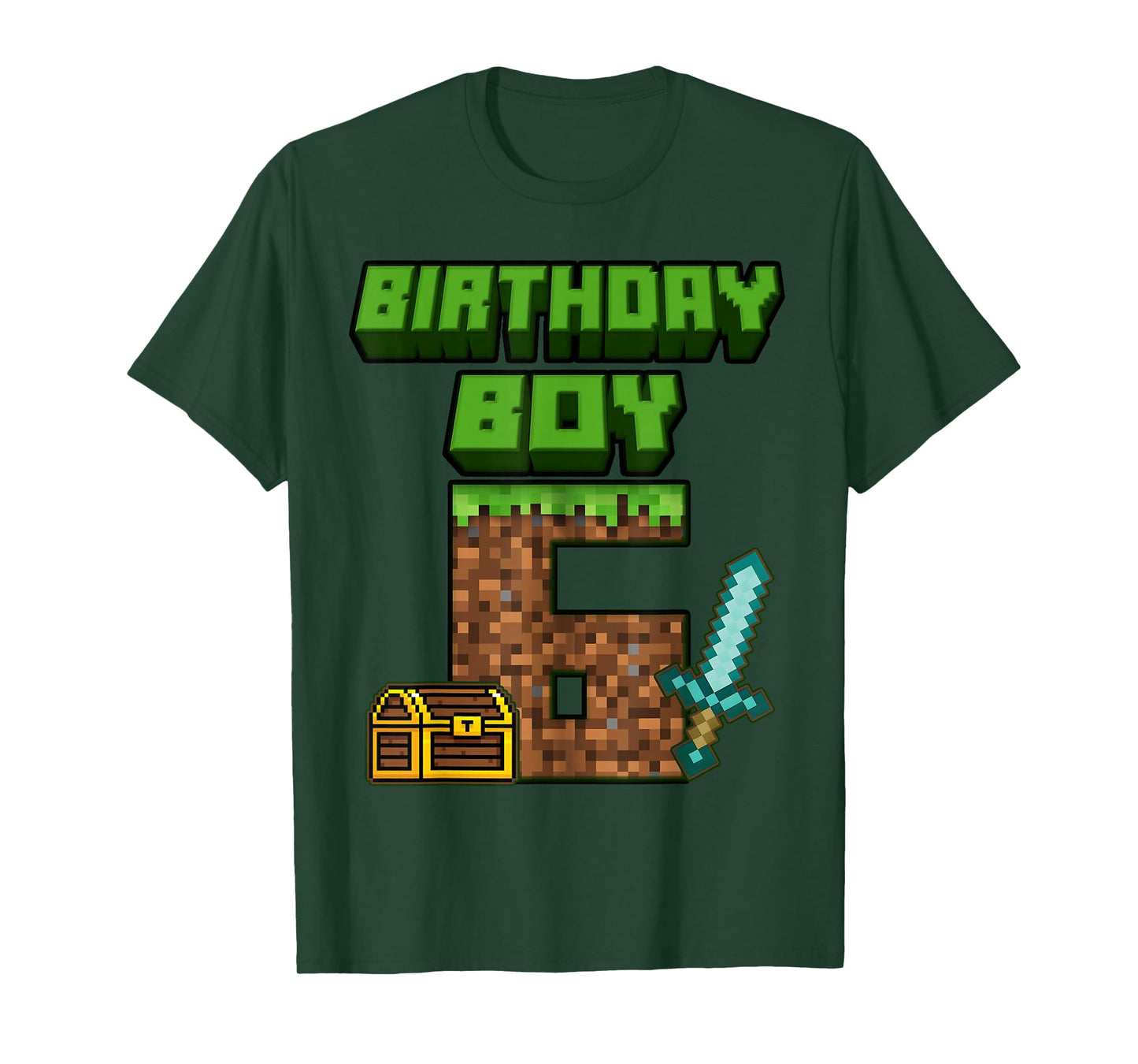 6th Birthday Boy 6 Years Old Gamer Pixel Birthday Boys T-Shirt