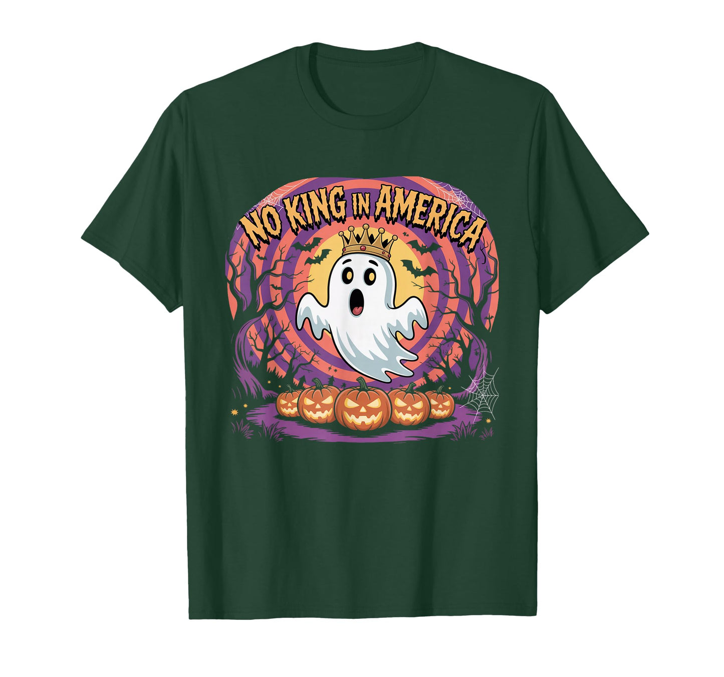 Funny Halloween No Kings in America Since 1776 Distressed T-Shirt