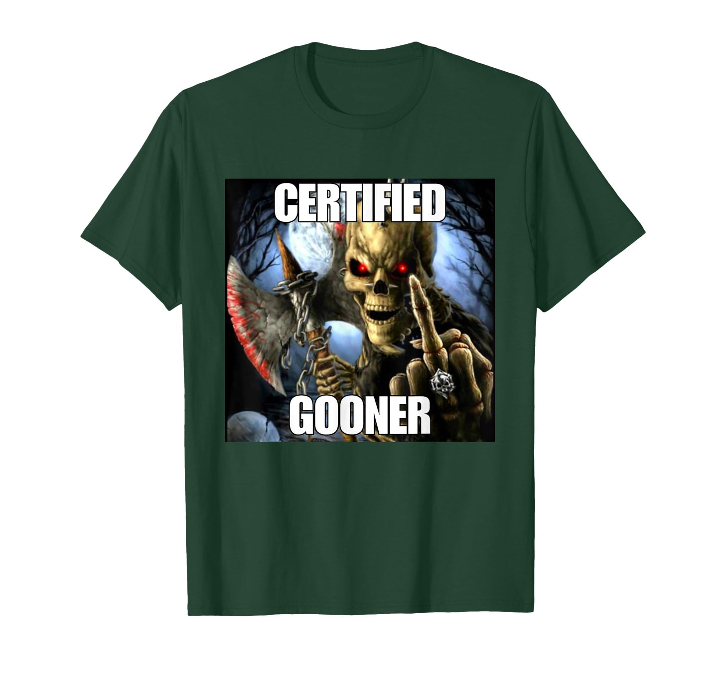 Certified Gooner Funny Cringe Hard Skeleton Meme T-Shirt
