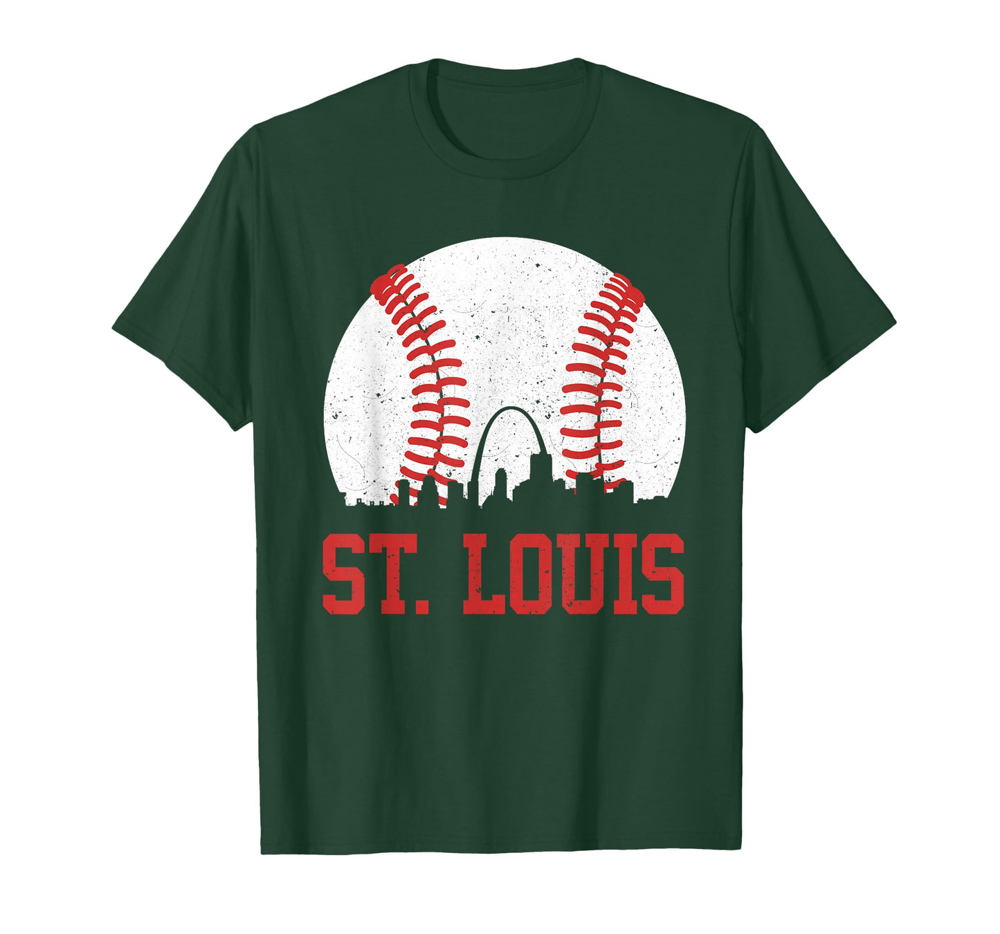 St. Louis Cityscape Vintage Baseball City Men Women Kids T-Shirt
